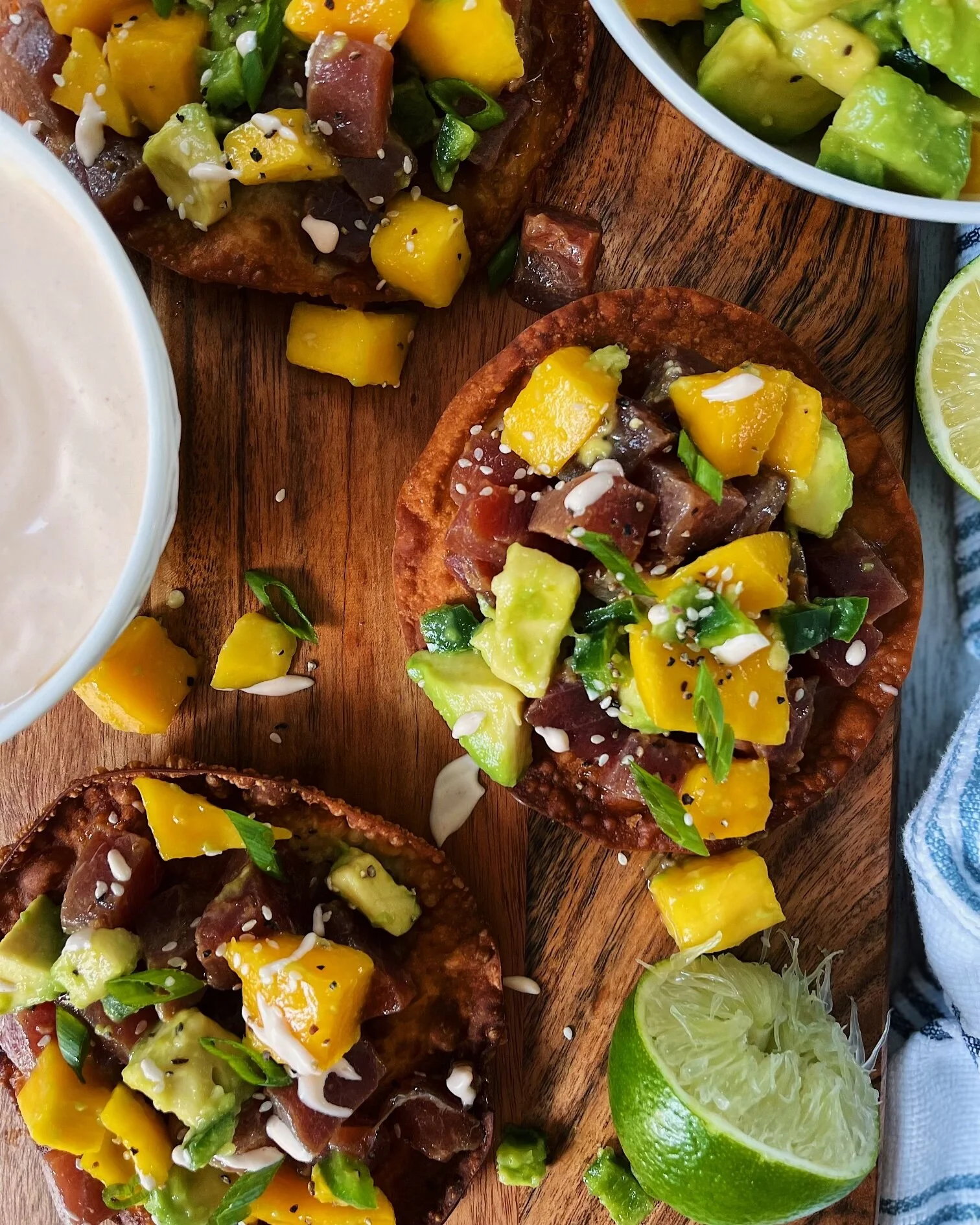 Ahi Tuna Tacos with Mango Avocado Salsa