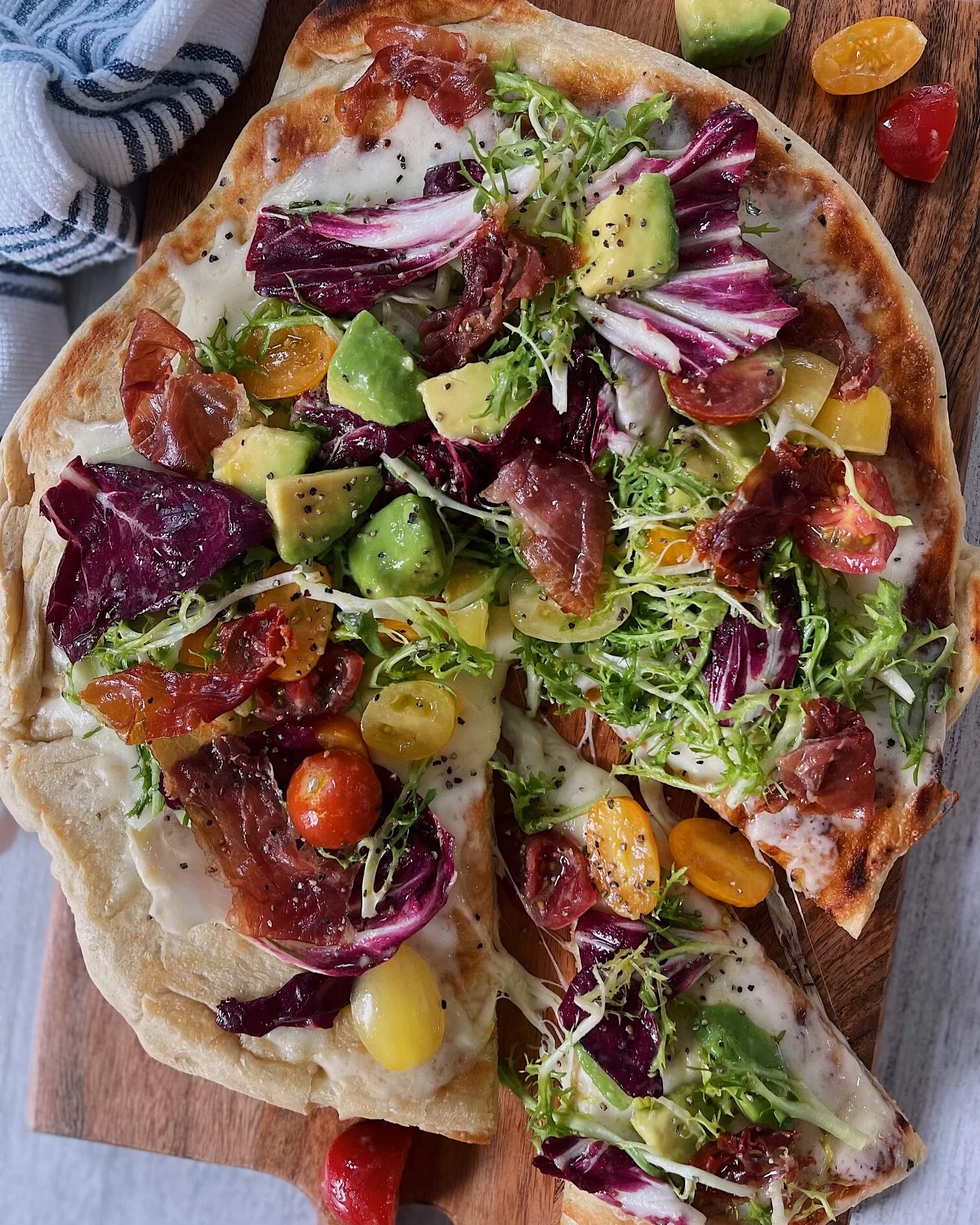 Tomato Avocado Salad Pizza