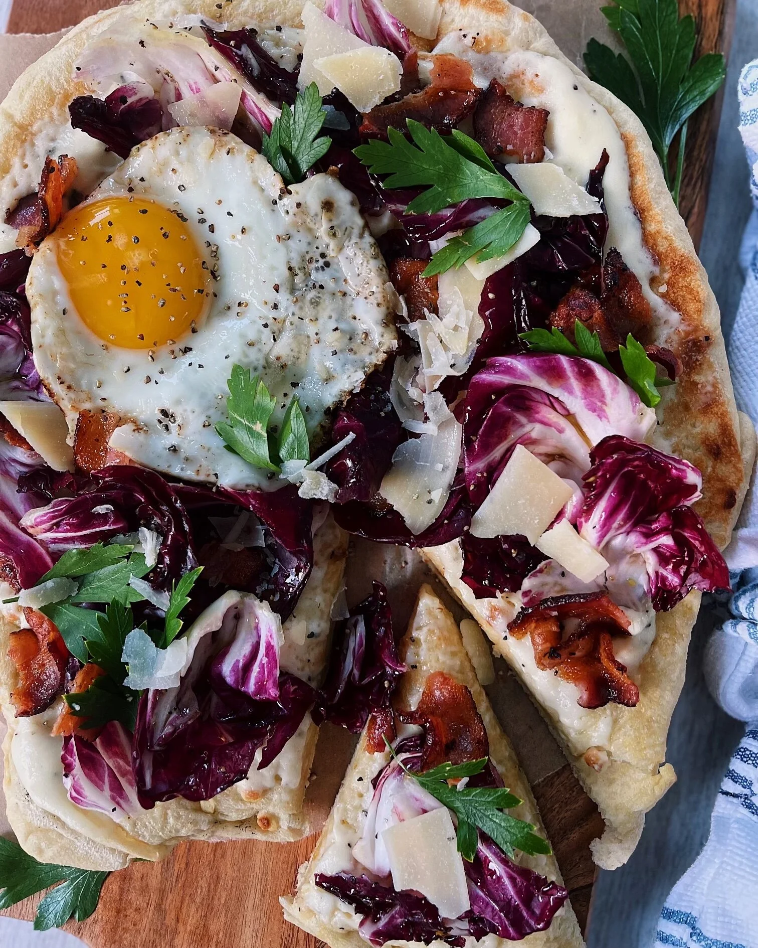 Radicchio &amp; Bacon Pizza with Béchamel Sauce