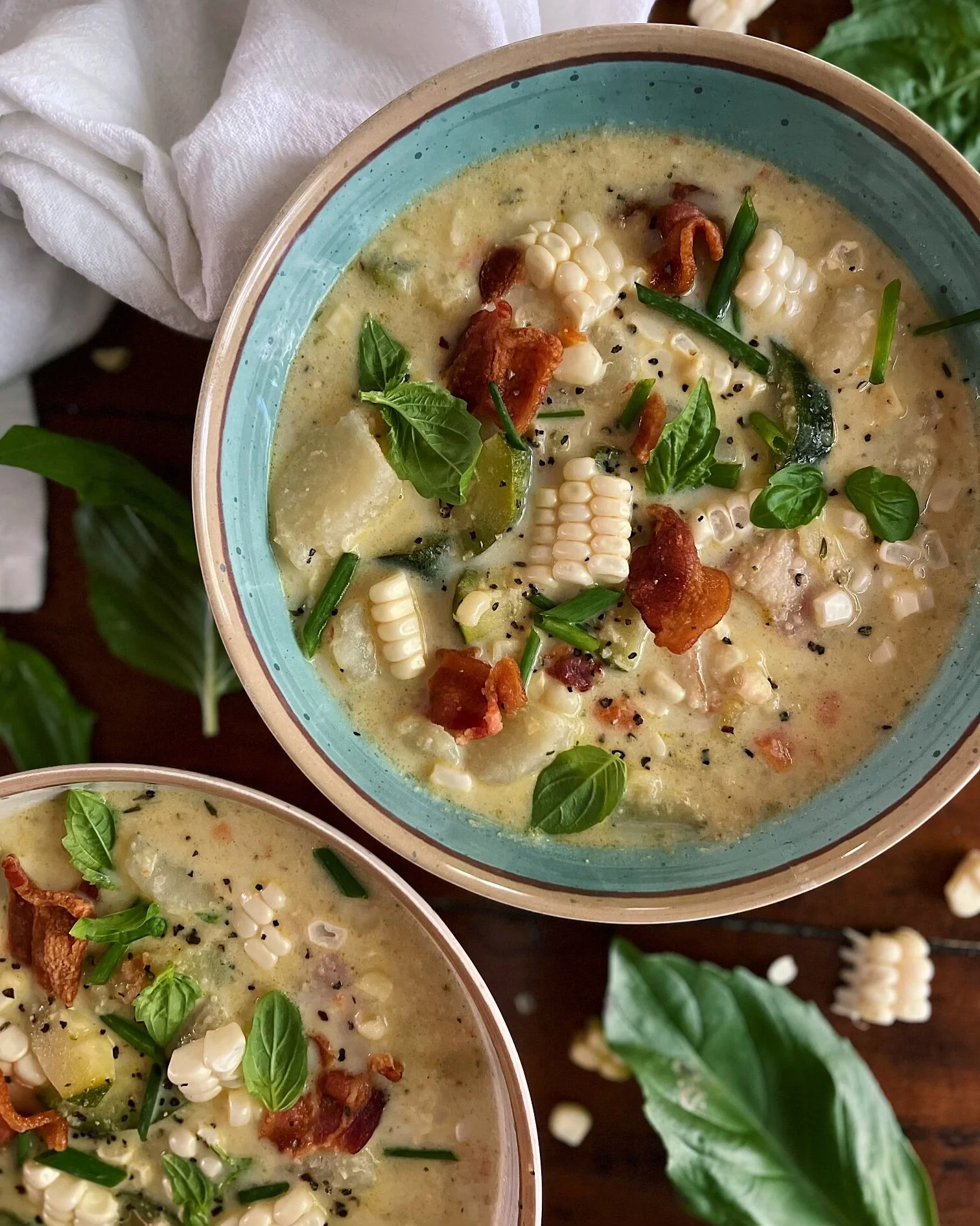 Corn, Zucchini, & Bacon Chowder