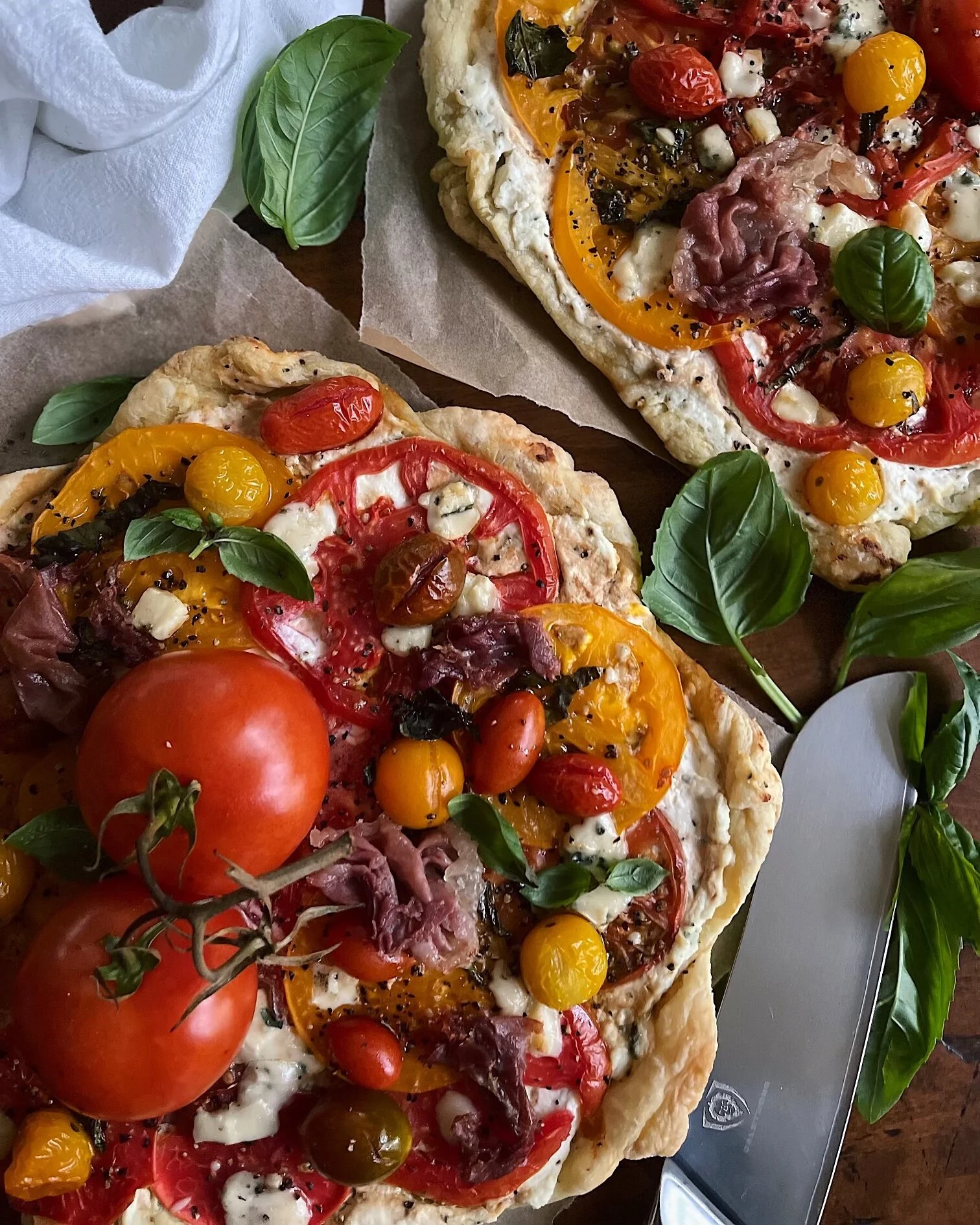 Cheesy Heirloom Tomato Tart