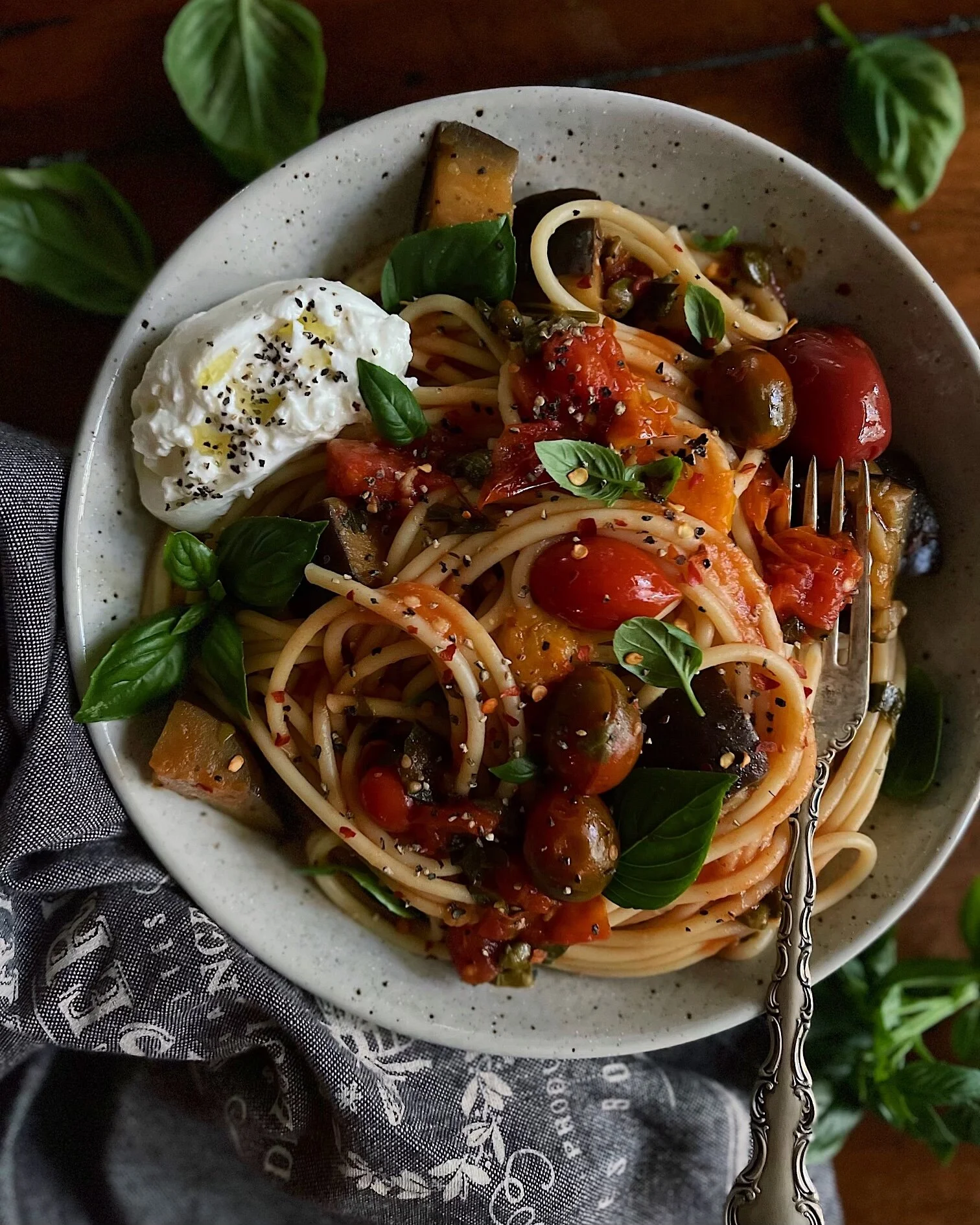 Eggplant Puttanesca Pasta