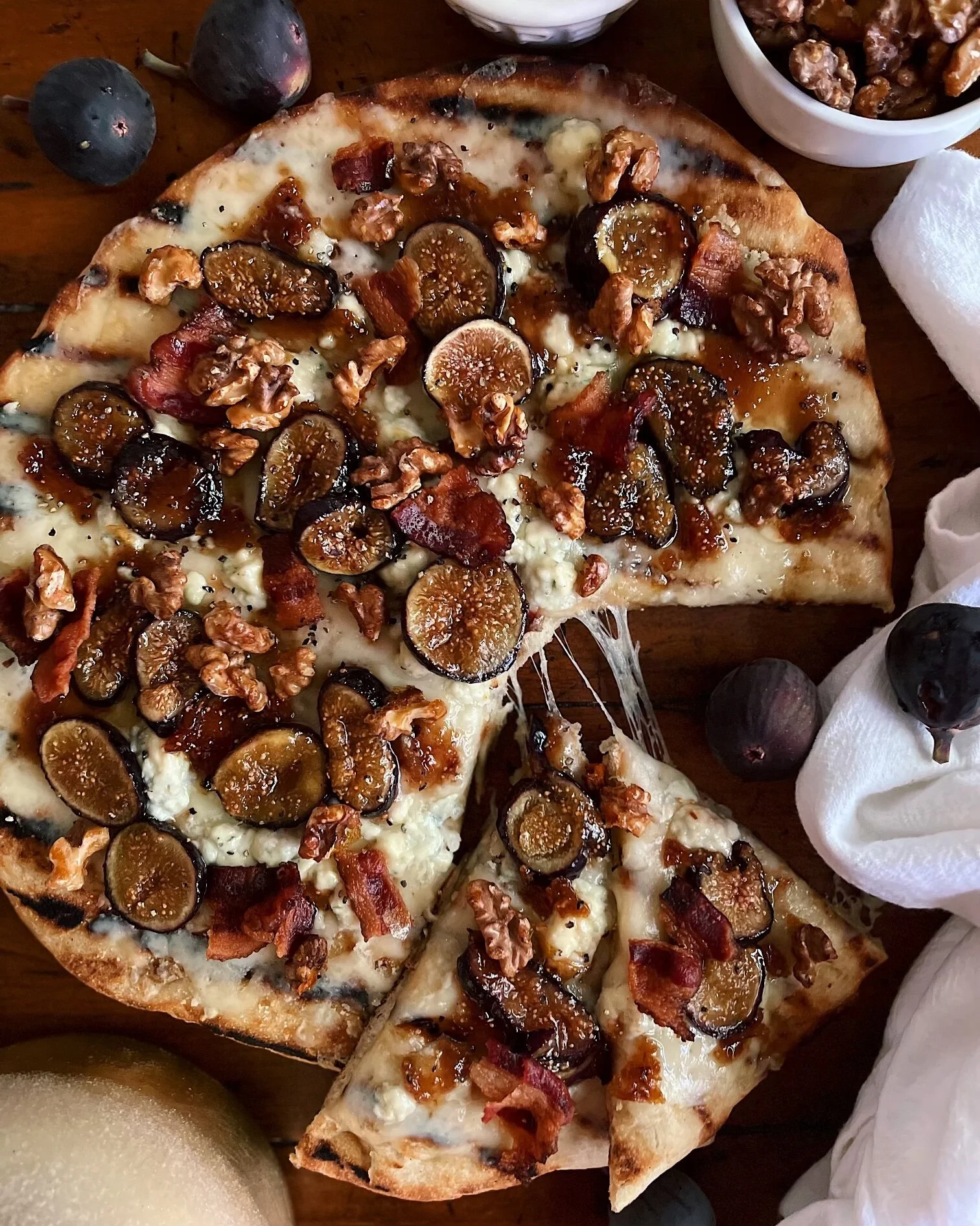 Caramelized Fig &amp; Honey Walnut Grilled Pizza