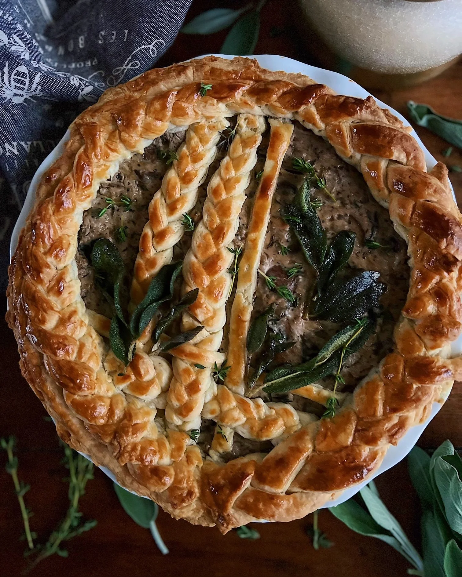 Herby Mushroom Pie with Sour Cream Crust