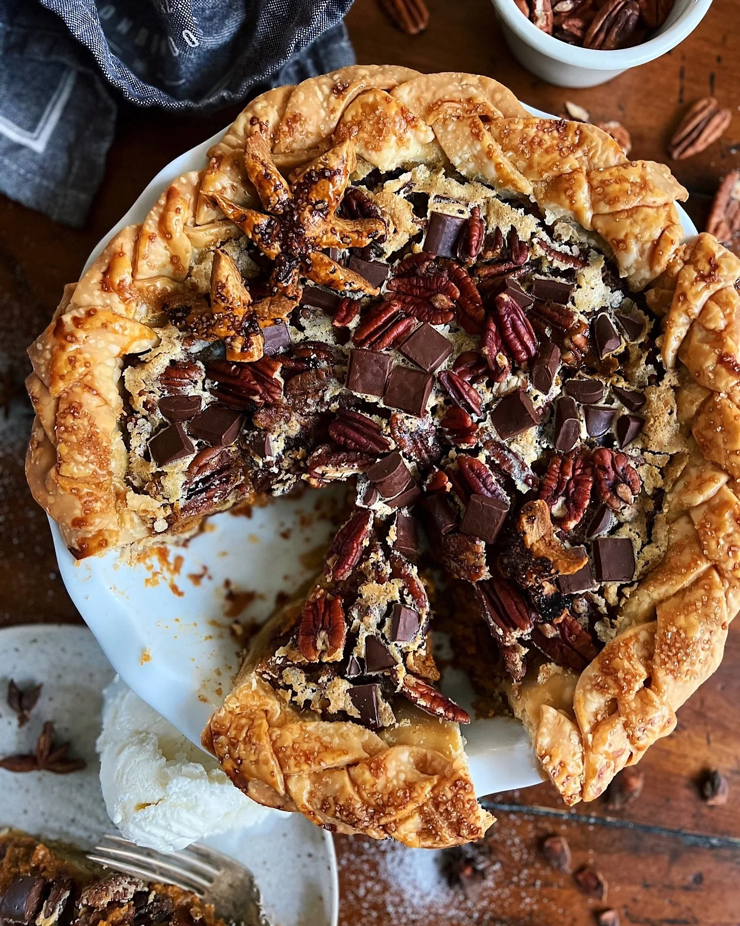Bourbon Pumpkin Pecan Pie