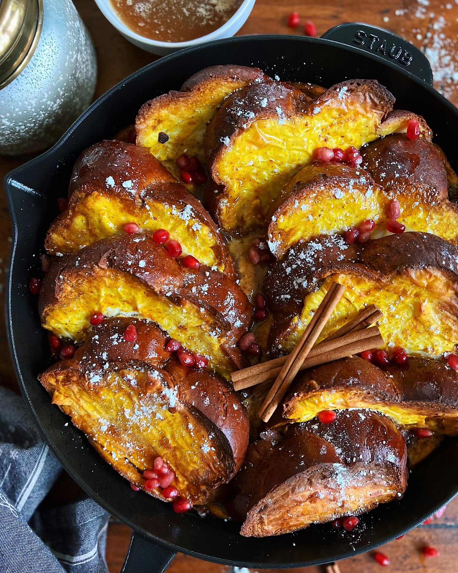 Pumpkin Spice French Toast Bake with Apple Cider Maple Syrup
