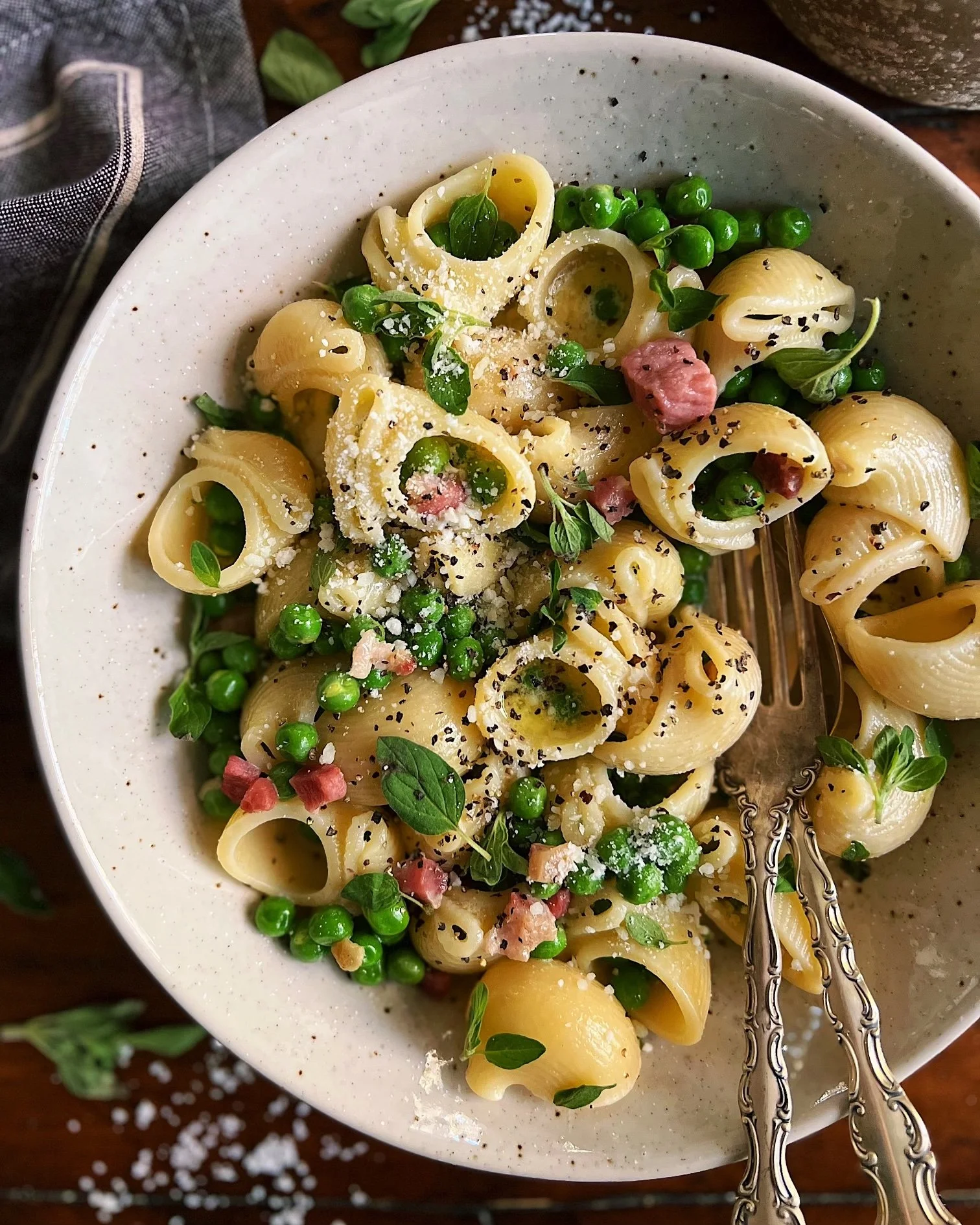 Creamy Pancetta &amp; Pea Pasta