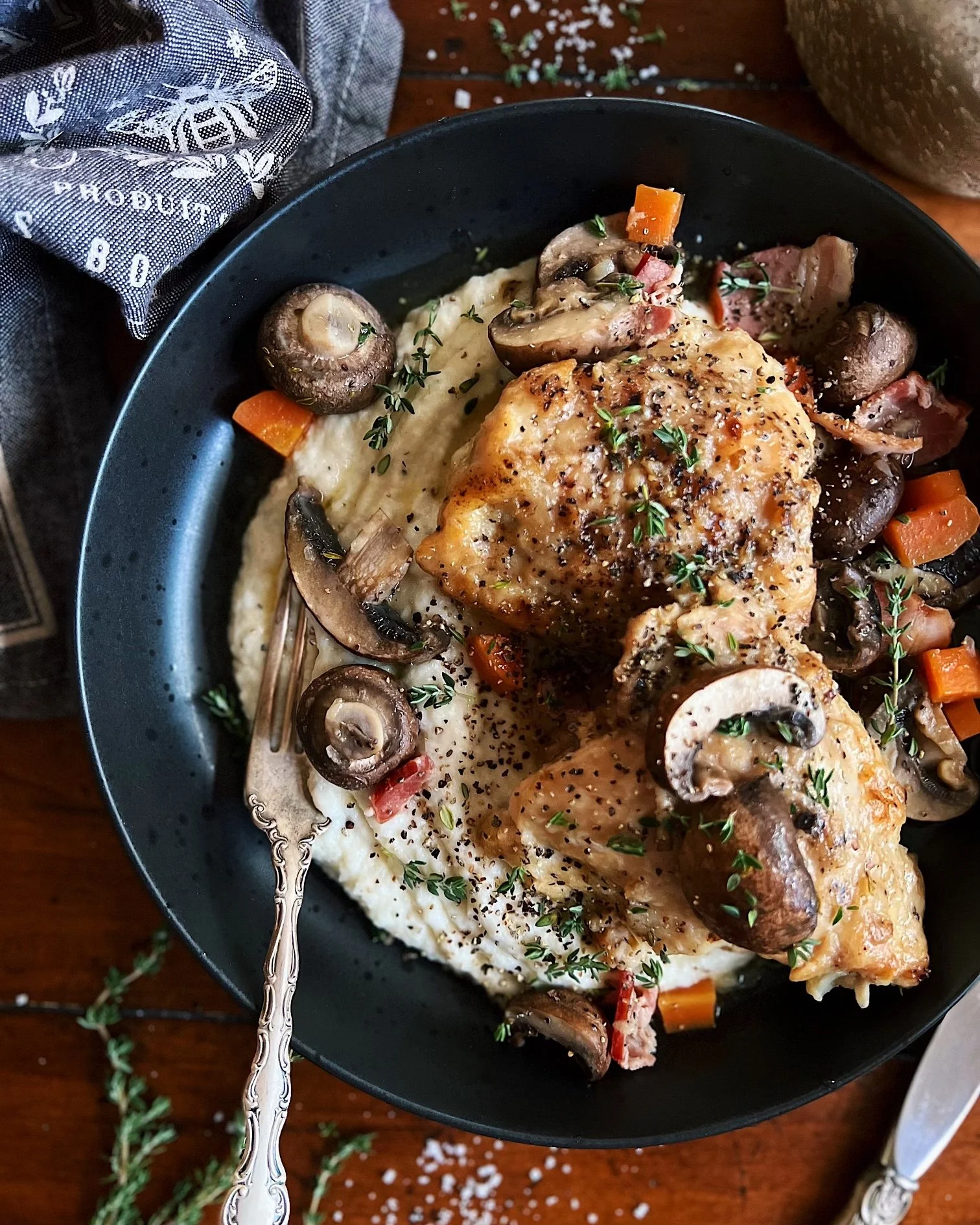 Coq au Vin with Mashed Cauliflower