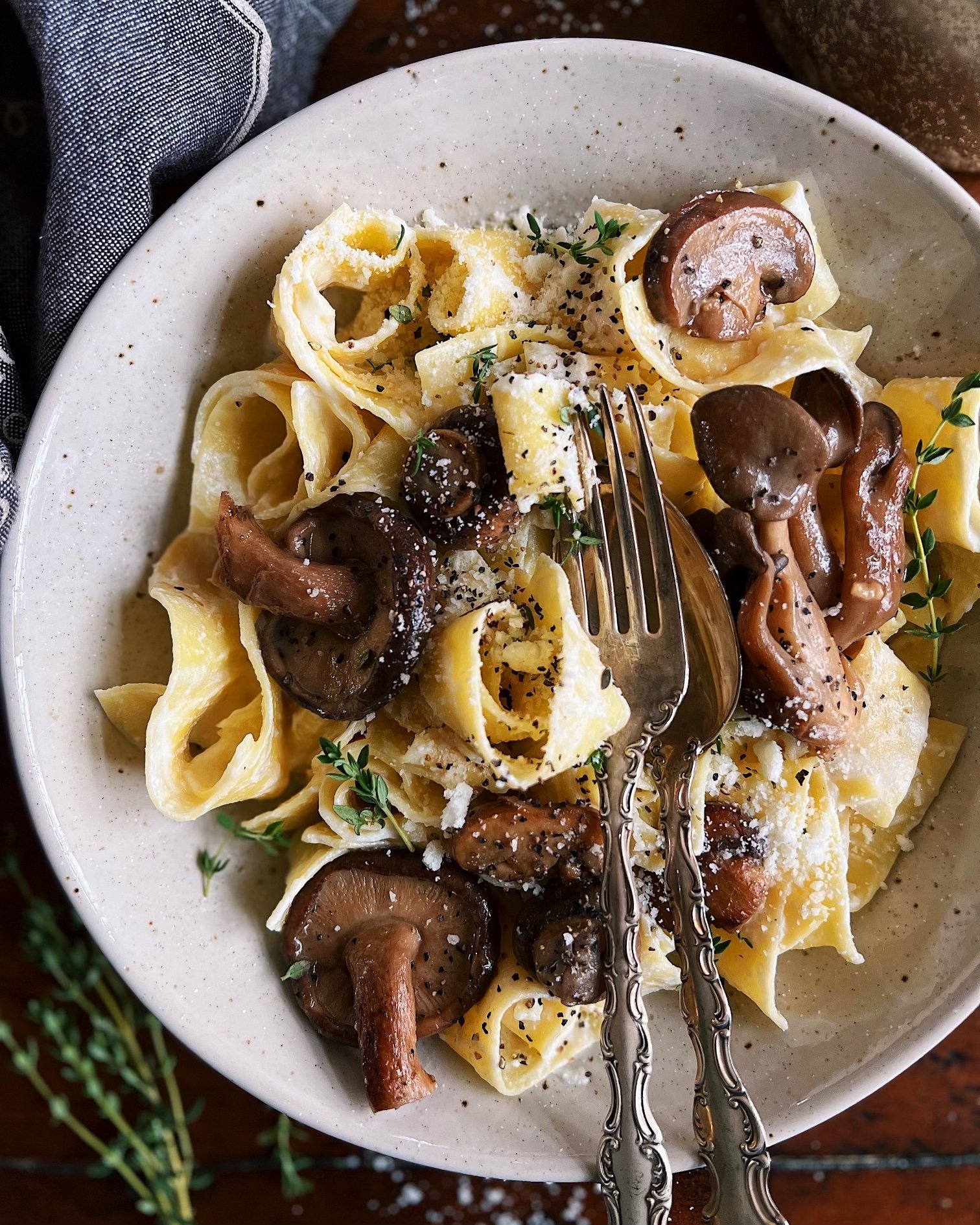 Creamy Mushroom Ricotta Pasta