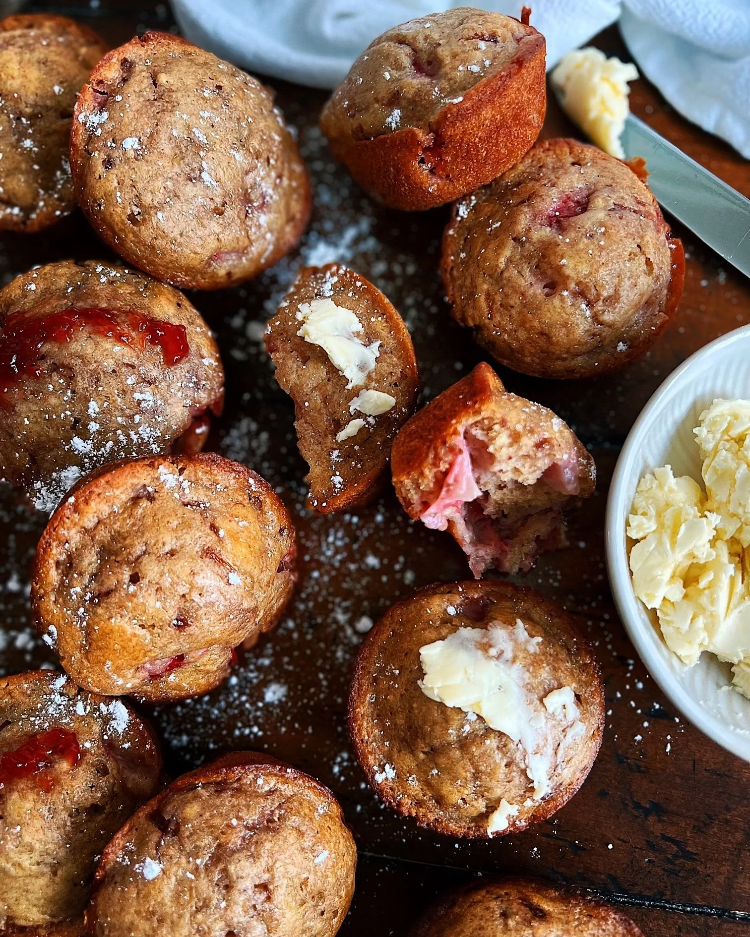 Strawberry Muffins with Maple Butter