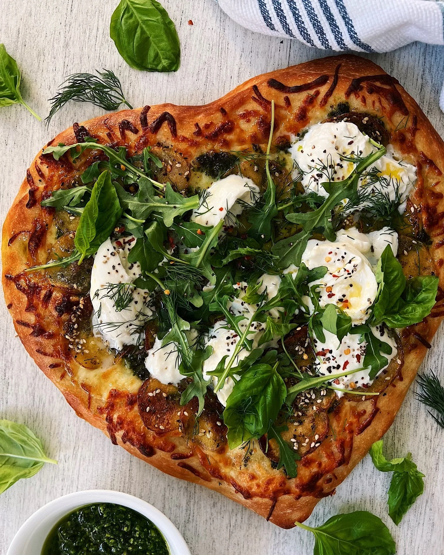Pesto Potato Burrata Pizza