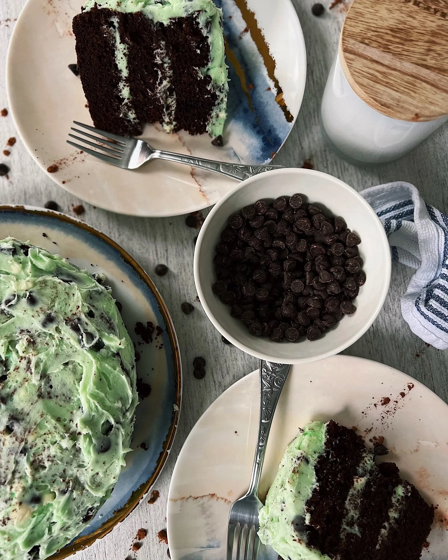 Mint Chocolate Chip Layer Cake