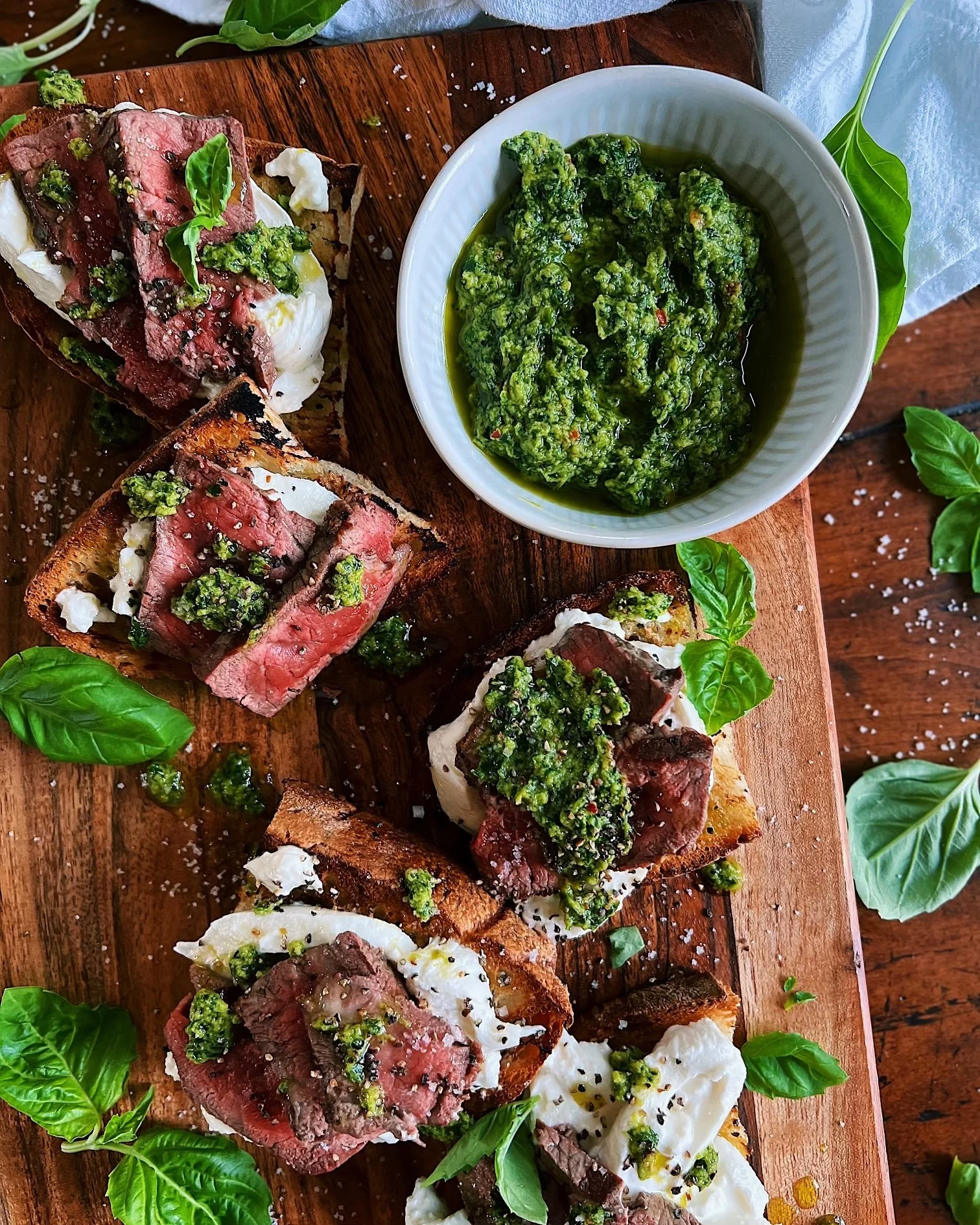 Chimichurri Steak &amp; Burrata Crostinis