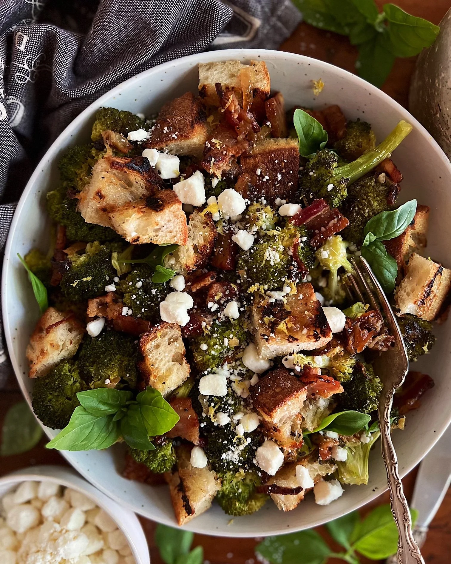 Roasted Broccoli Panzanella Salad
