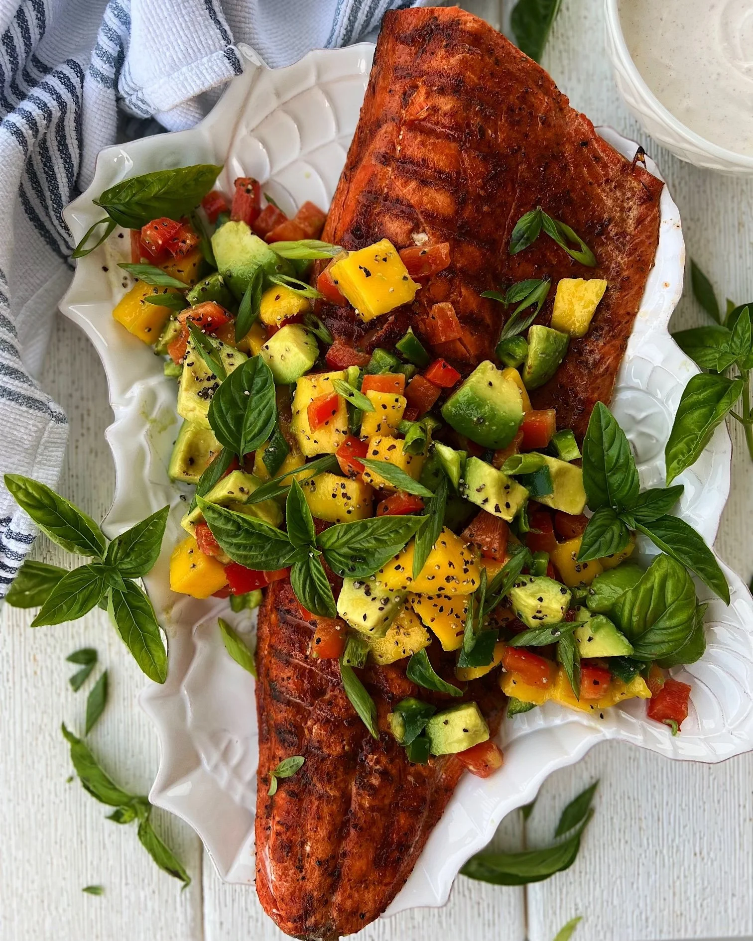Potlatch Salmon with Mango Avocado Salsa