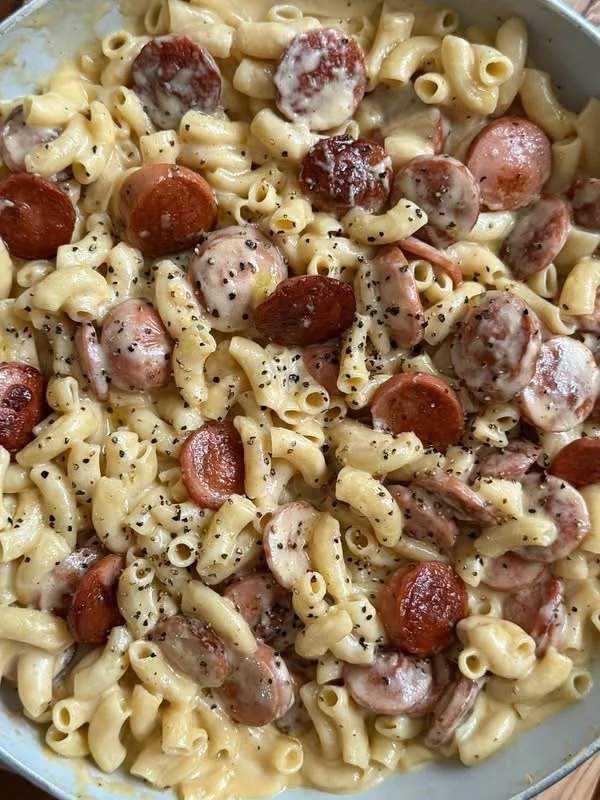 One Pan Hot Dog Mac &amp; Cheese