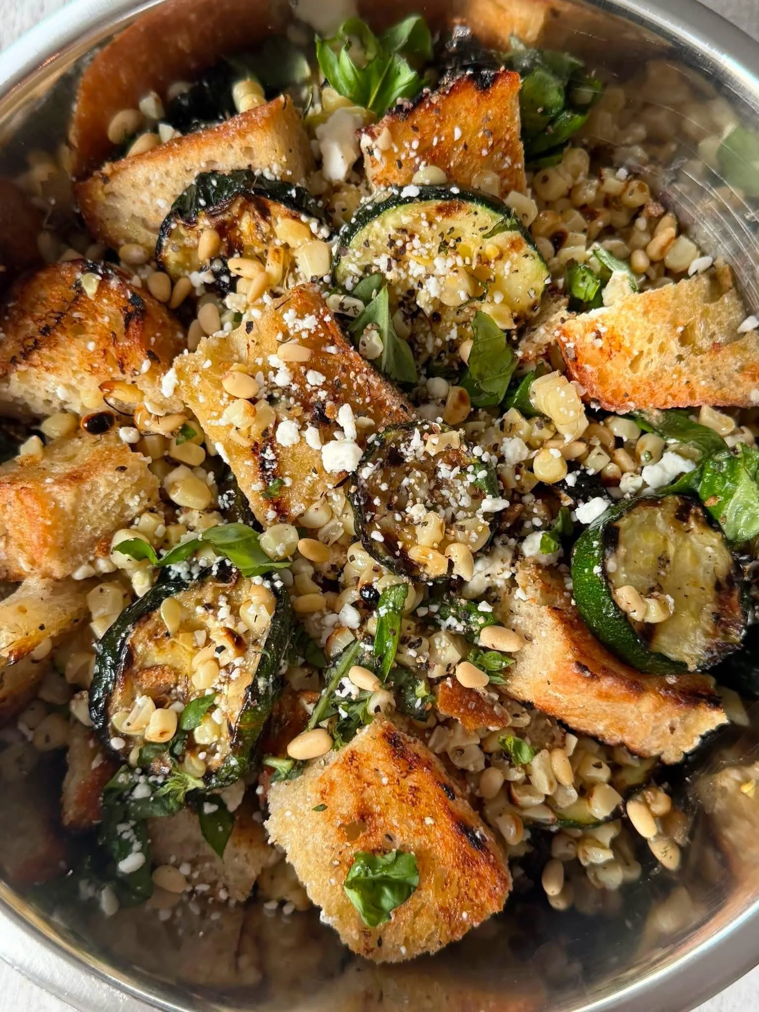Summer Zucchini Panzanella Salad