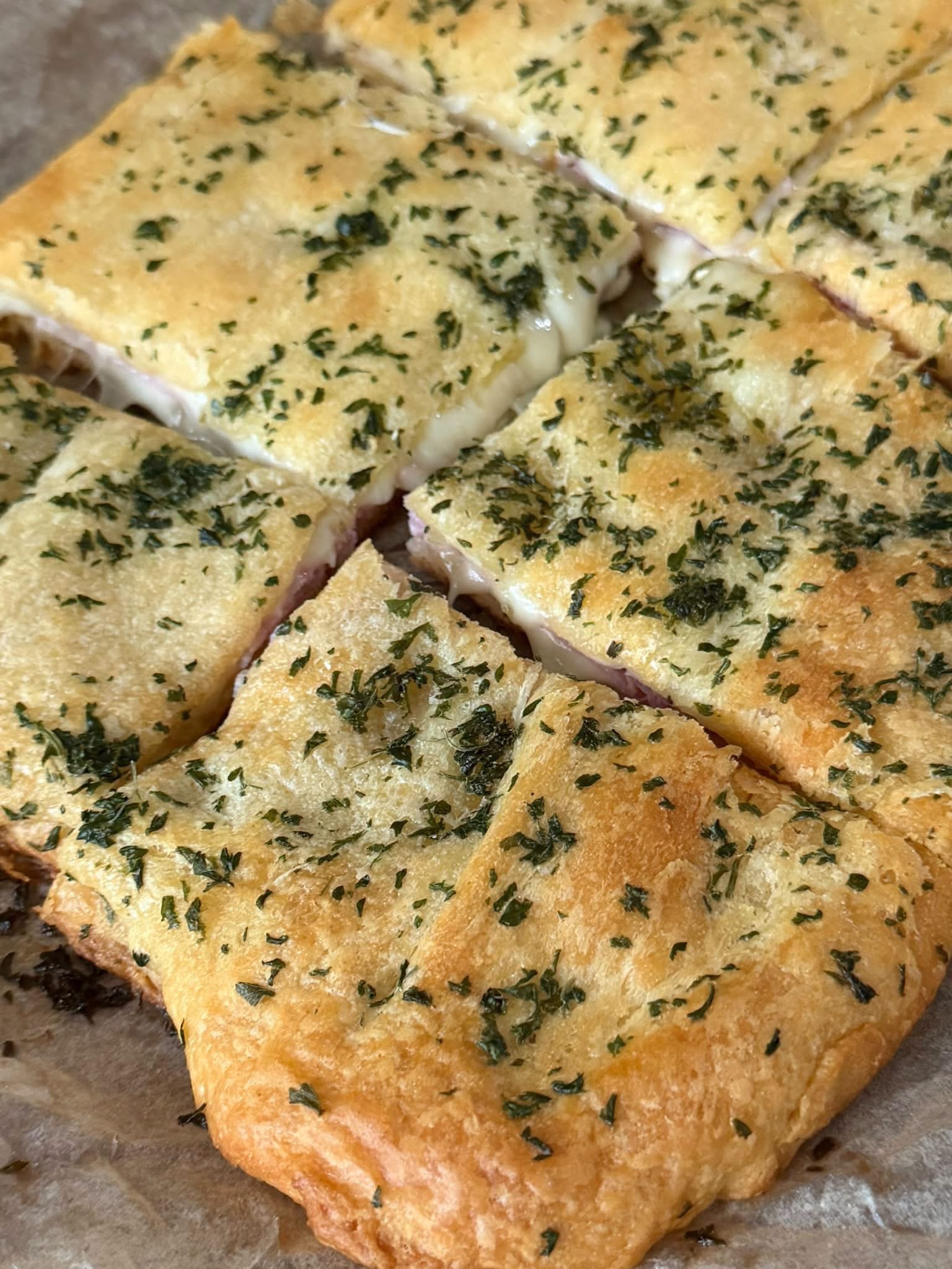 Hot Honey &amp; Cheese Crescent Sandwich
