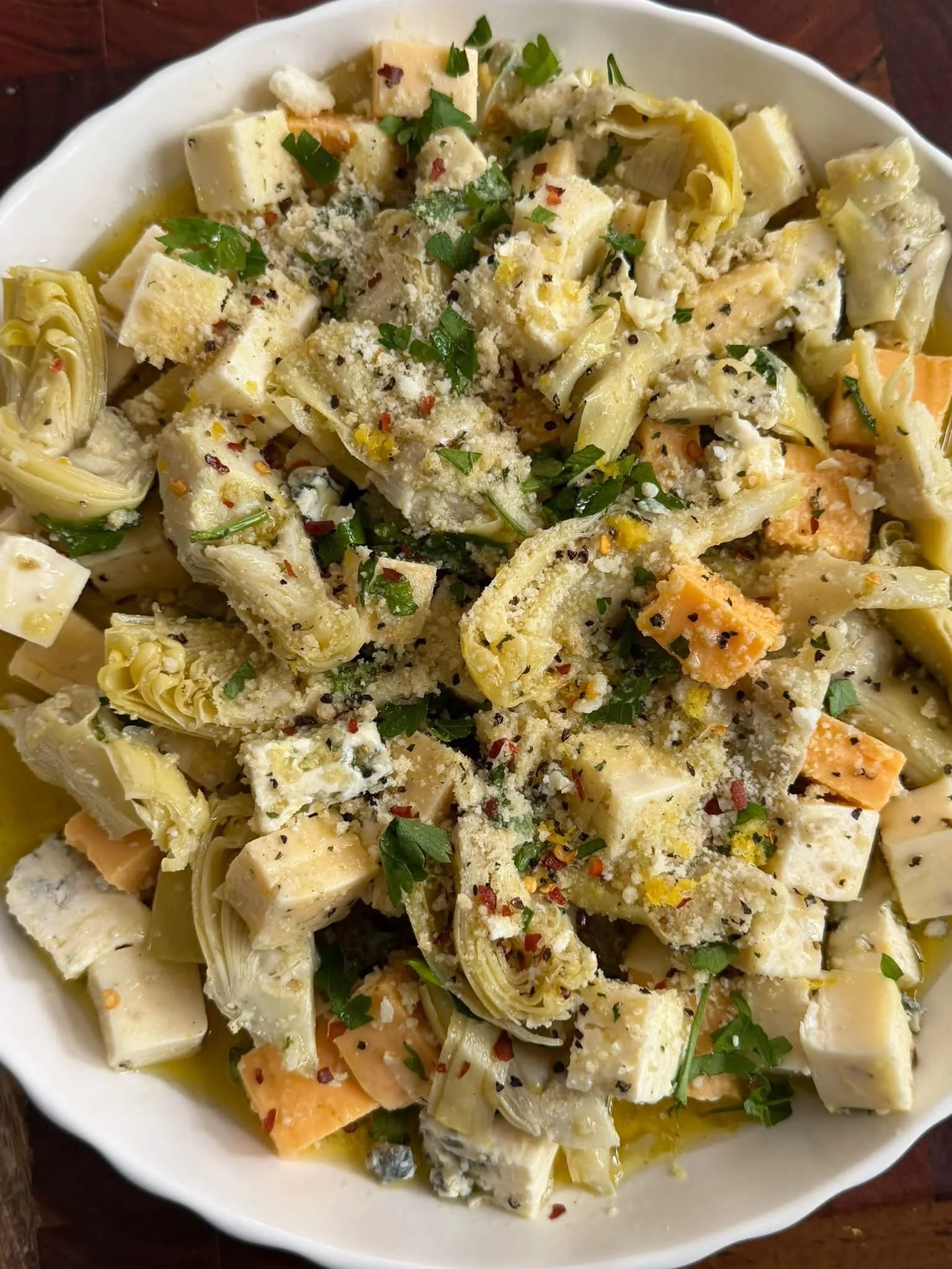 Unstuffed Artichoke Marinated Cheese