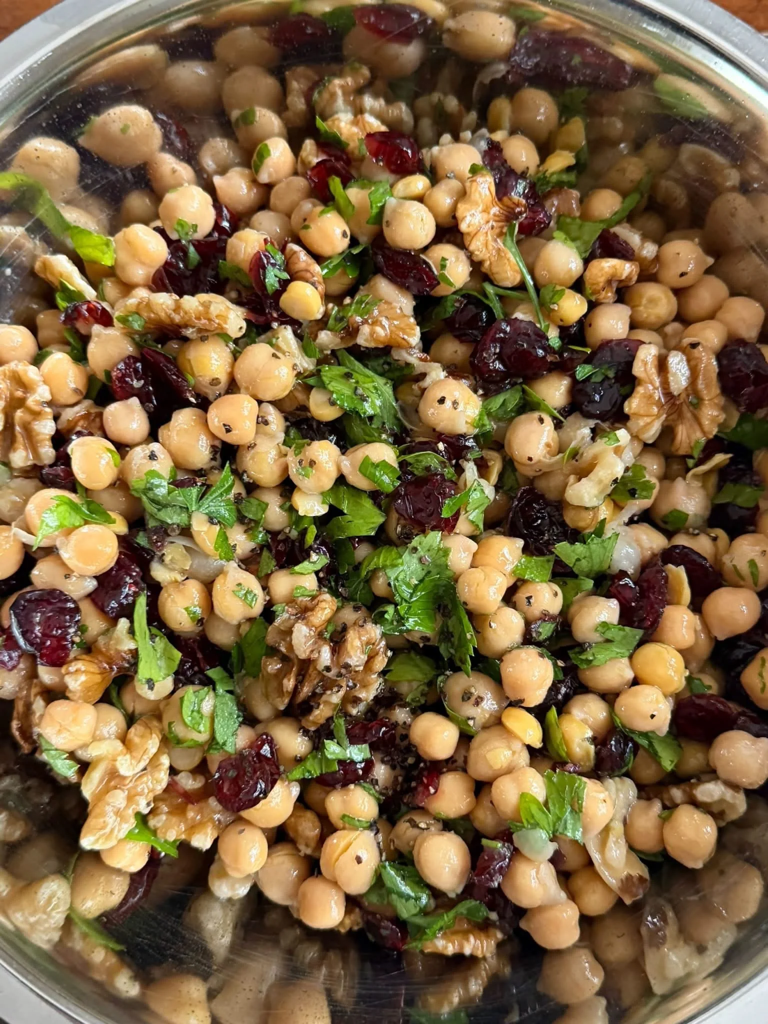 Cranberry Walnut Chickpea Salad