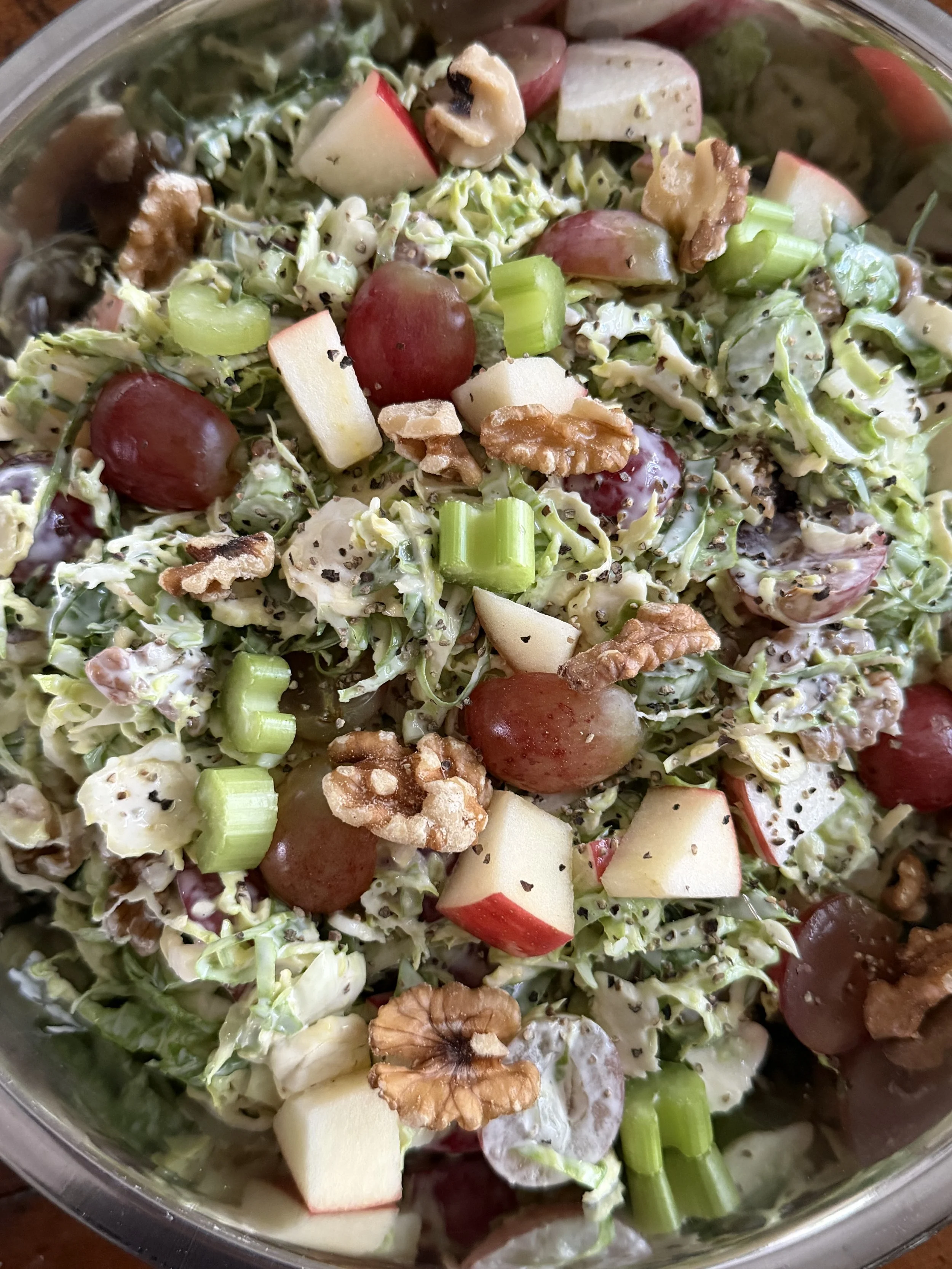Shaved Brussels Sprout Waldorf Salad