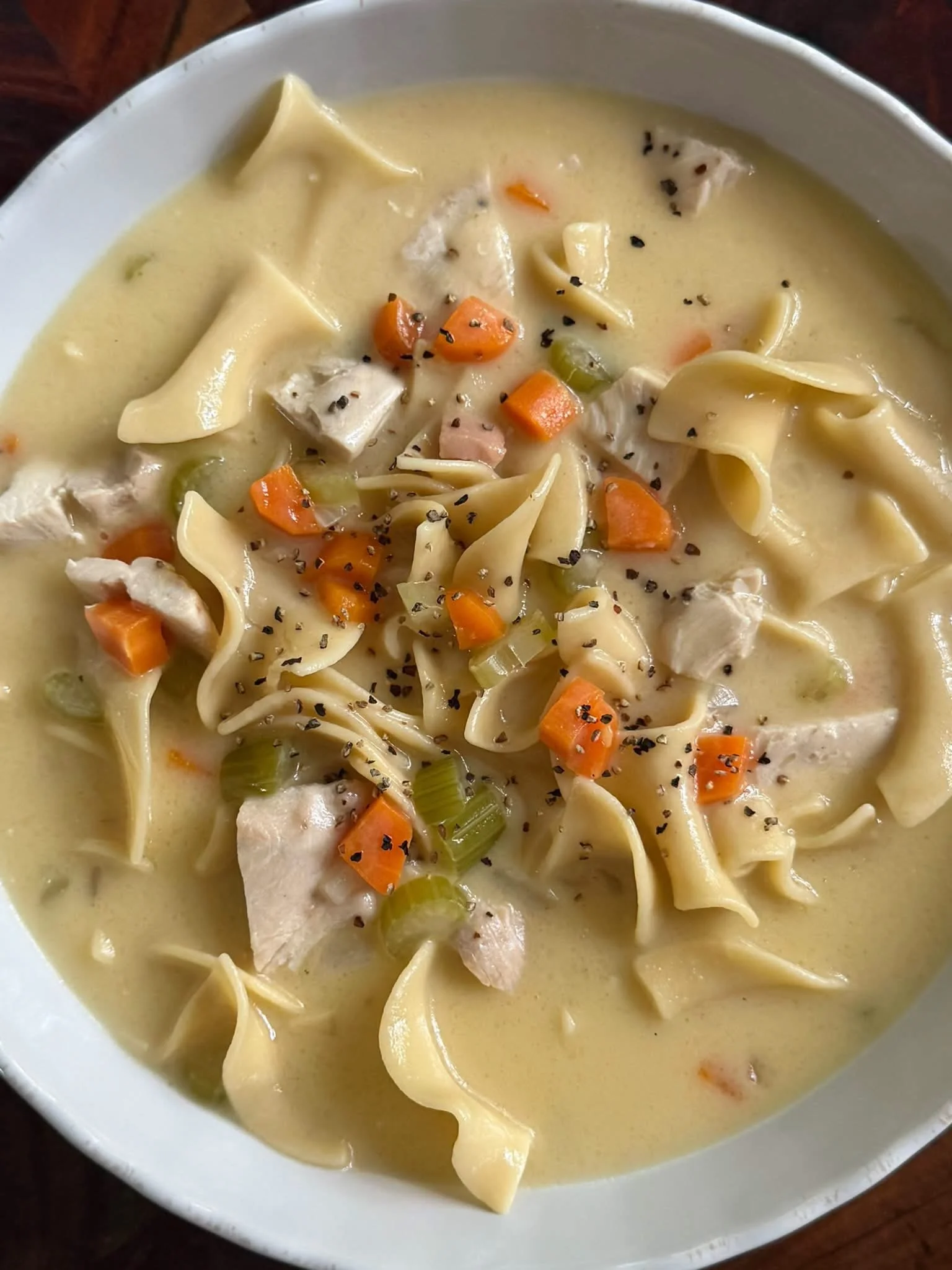 One Pot Creamy Chicken Noodle Soup