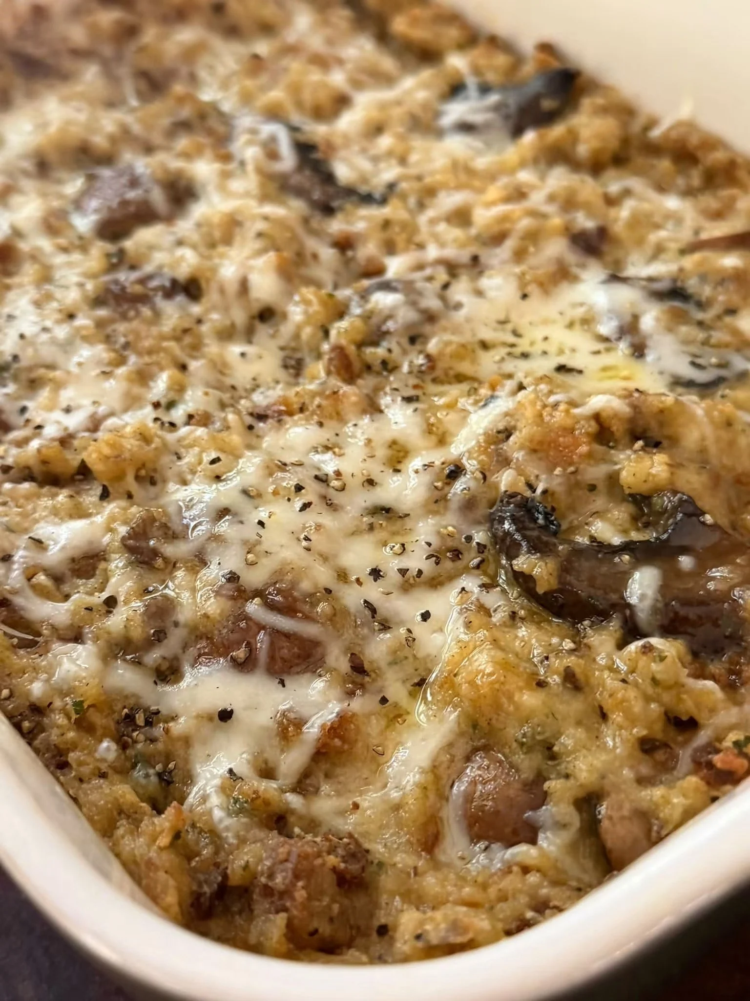 Mushroom Stuffing Casserole