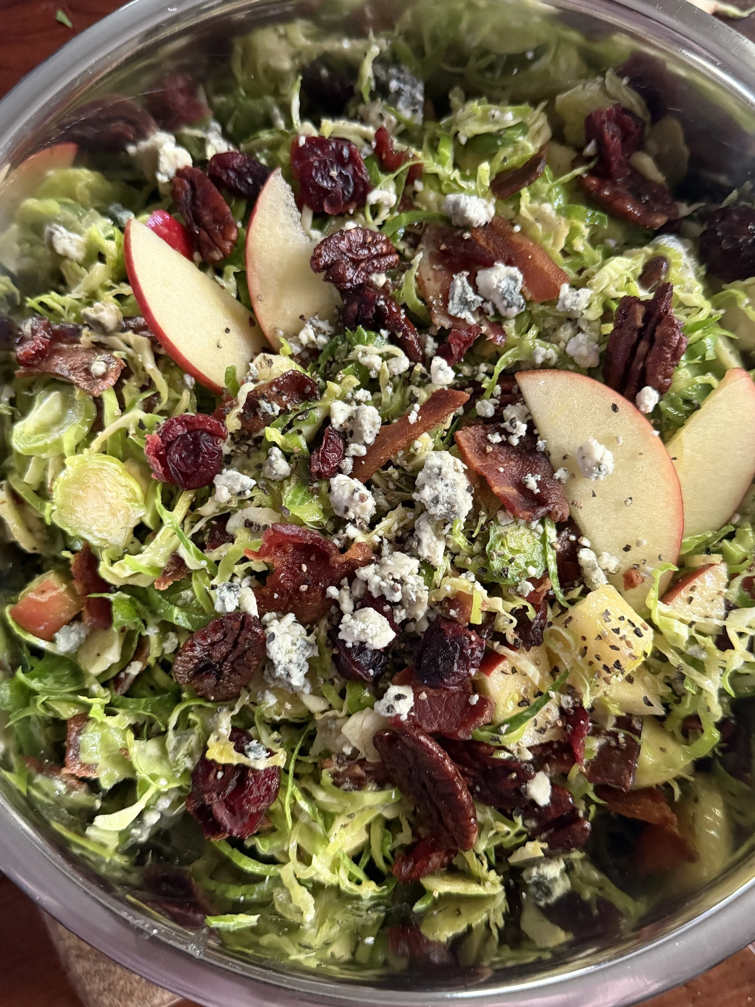 Shaved Brussels Sprout Holiday Salad