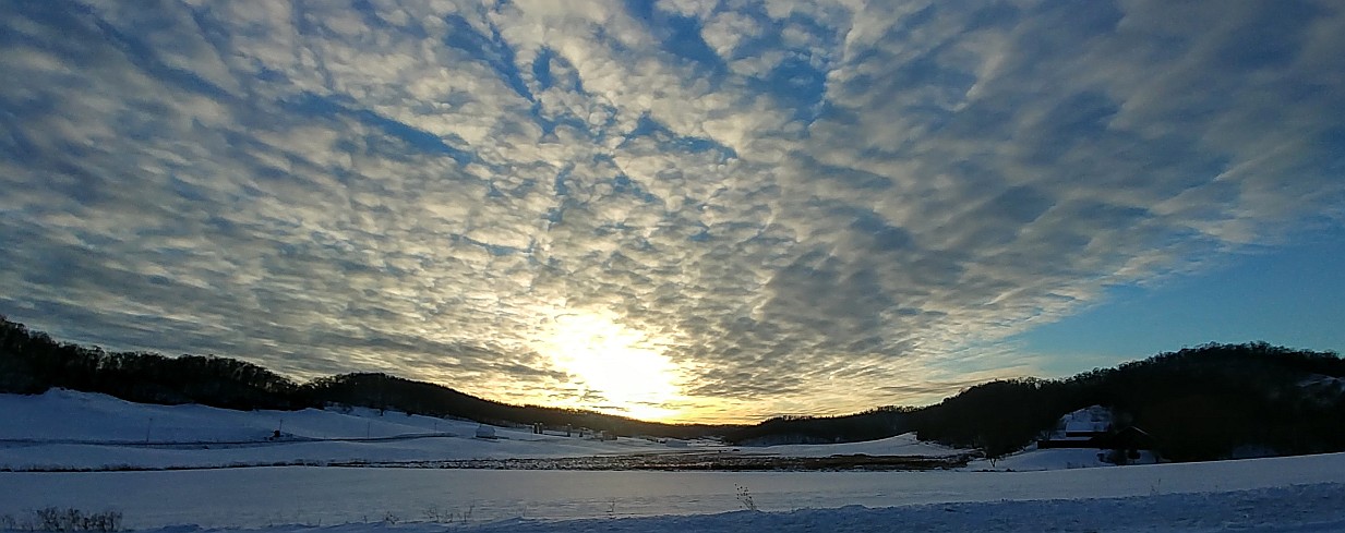 Winter sunset in Spring Green, WI