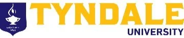 Tyndale University logo with a crest and yellow and purple text