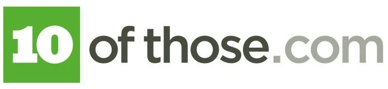 Logo for 10 of those.com with green and gray text.