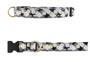 Top Paw Plaid Daisy Linen Blend Dog Collar XS — Desert Paws Rescue