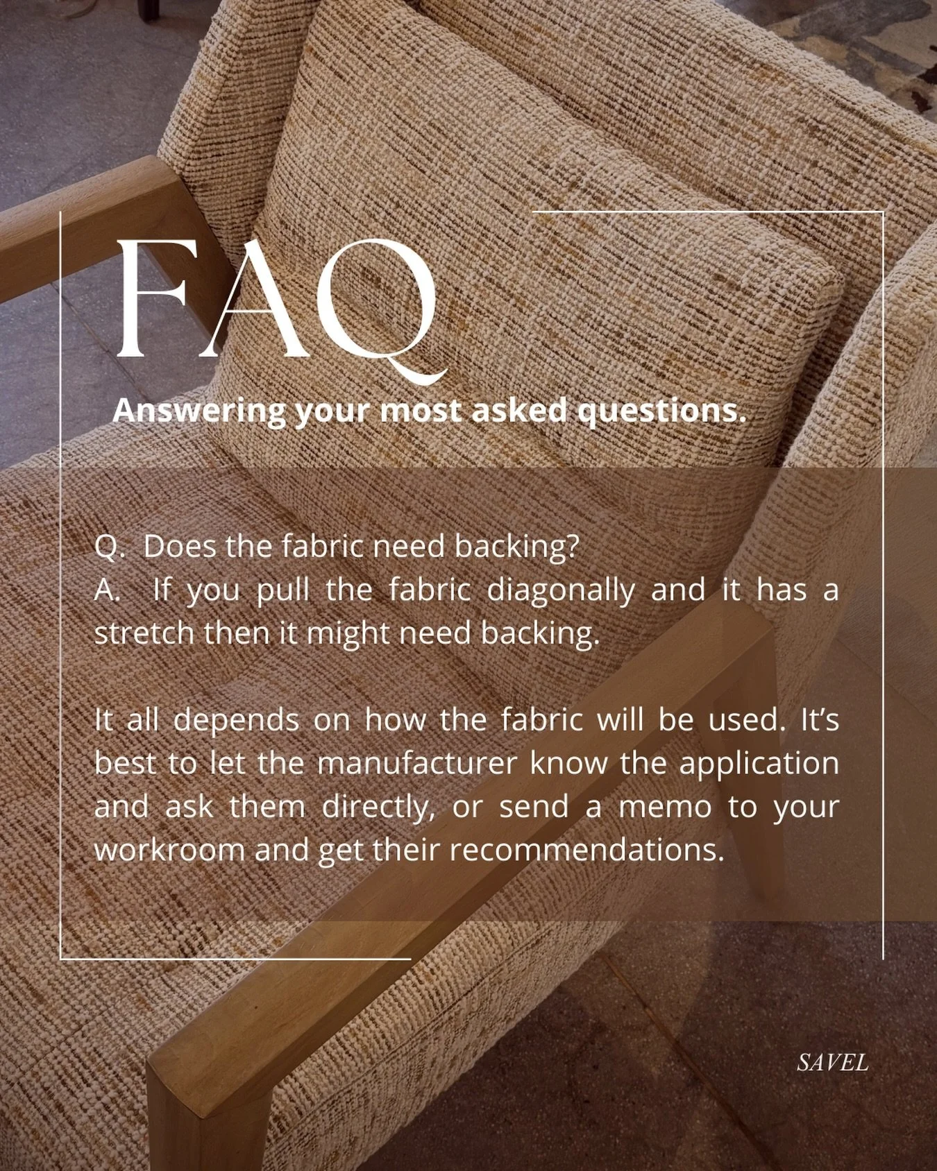 ✨NEW SERIES✨
We&rsquo;re answering your most asked questions when it comes to textiles and design. Comment your questions below ⬇️, and we&rsquo;ll be sure to answer them! 

And share this with anyone who might find it helpful!

#faq #helpfultips #mo