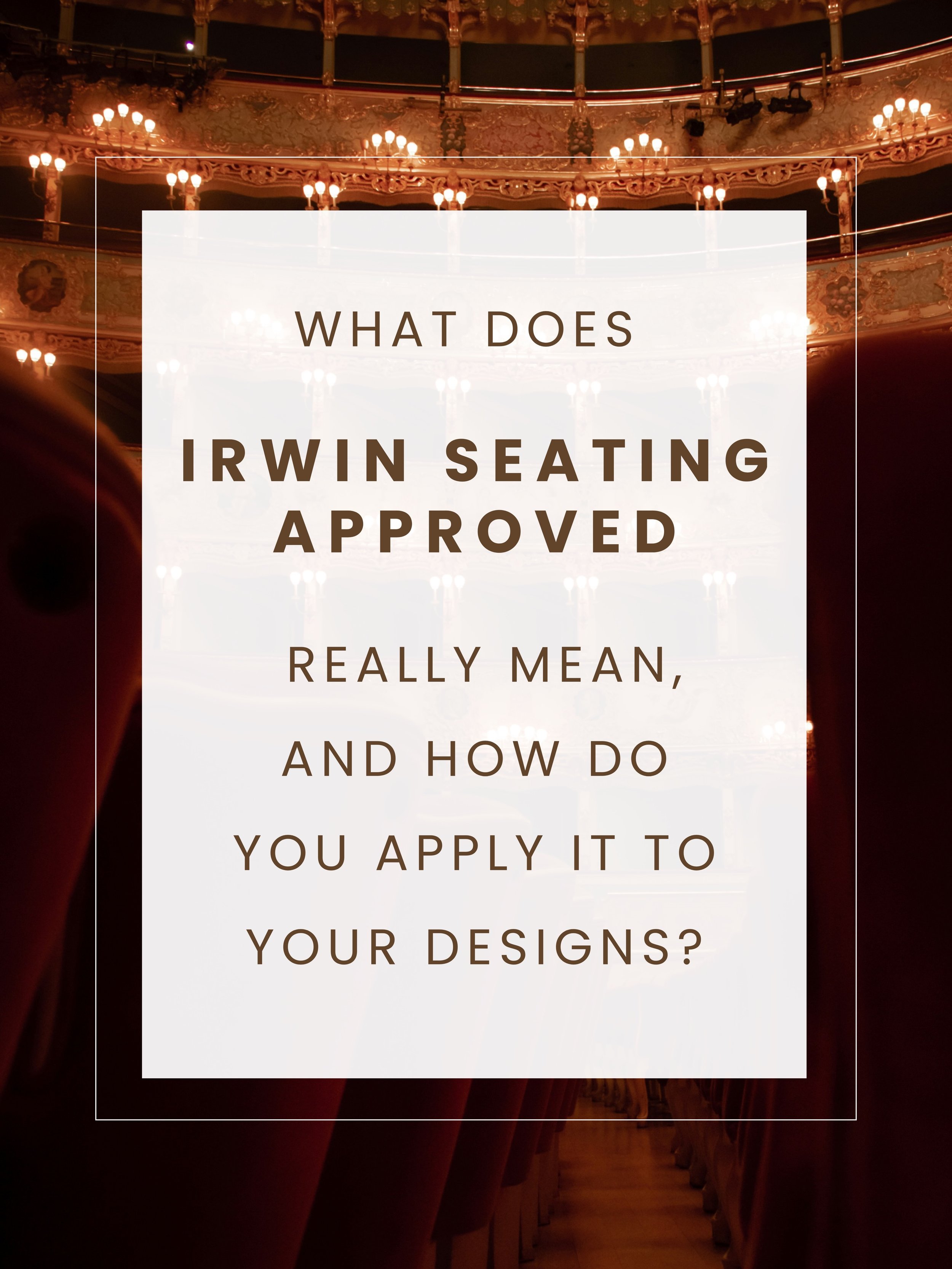 A little insider knowledge ~ Have you heard of Irwin Seating Approved fabric? 

Save this post, and share with anyone who might find it helpful! 

#irwinseating #interiordesign #designfacts #theater #theaterdesign