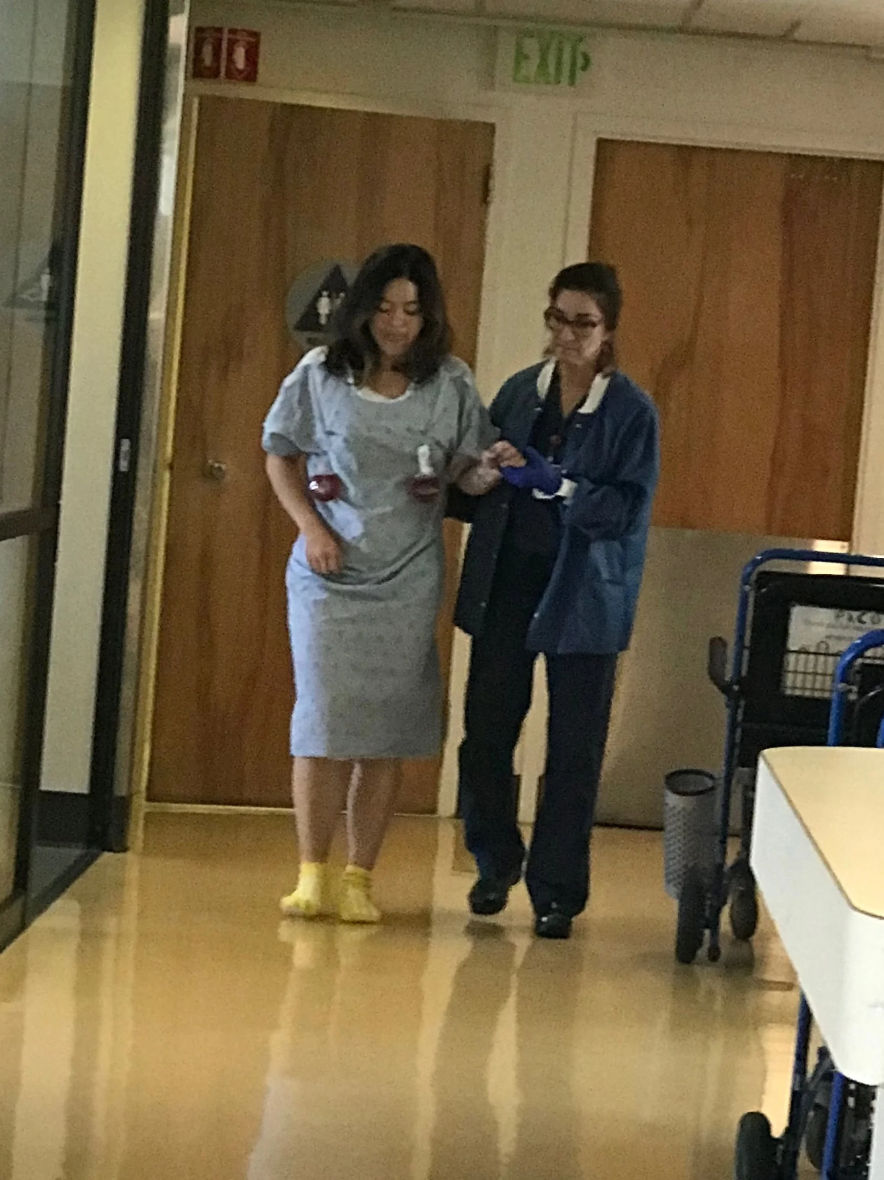 First time walking and I went to the bathroom allllll by myself :-)