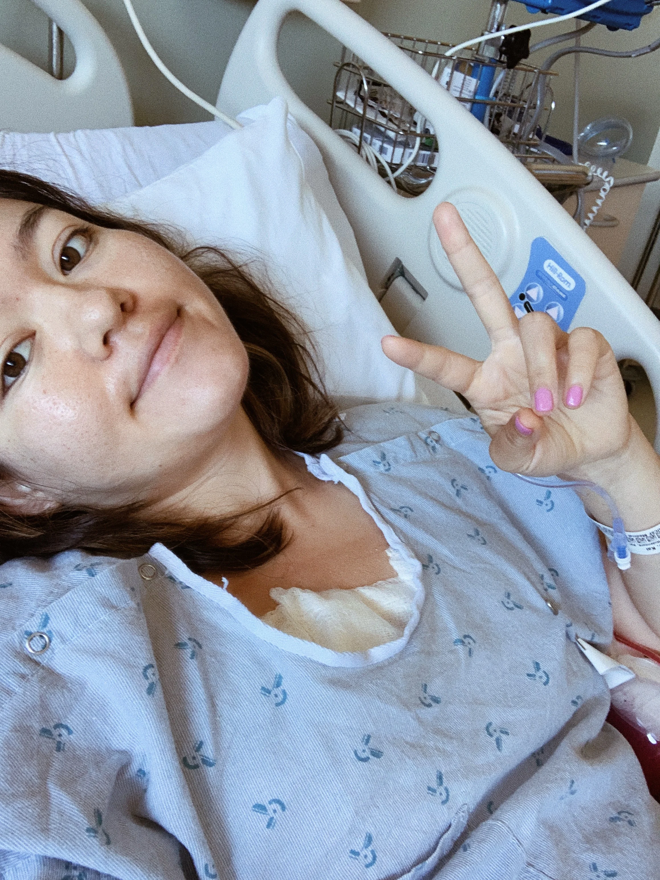 This is the selfie I sent in response to well wishes when I woke up and words were hard