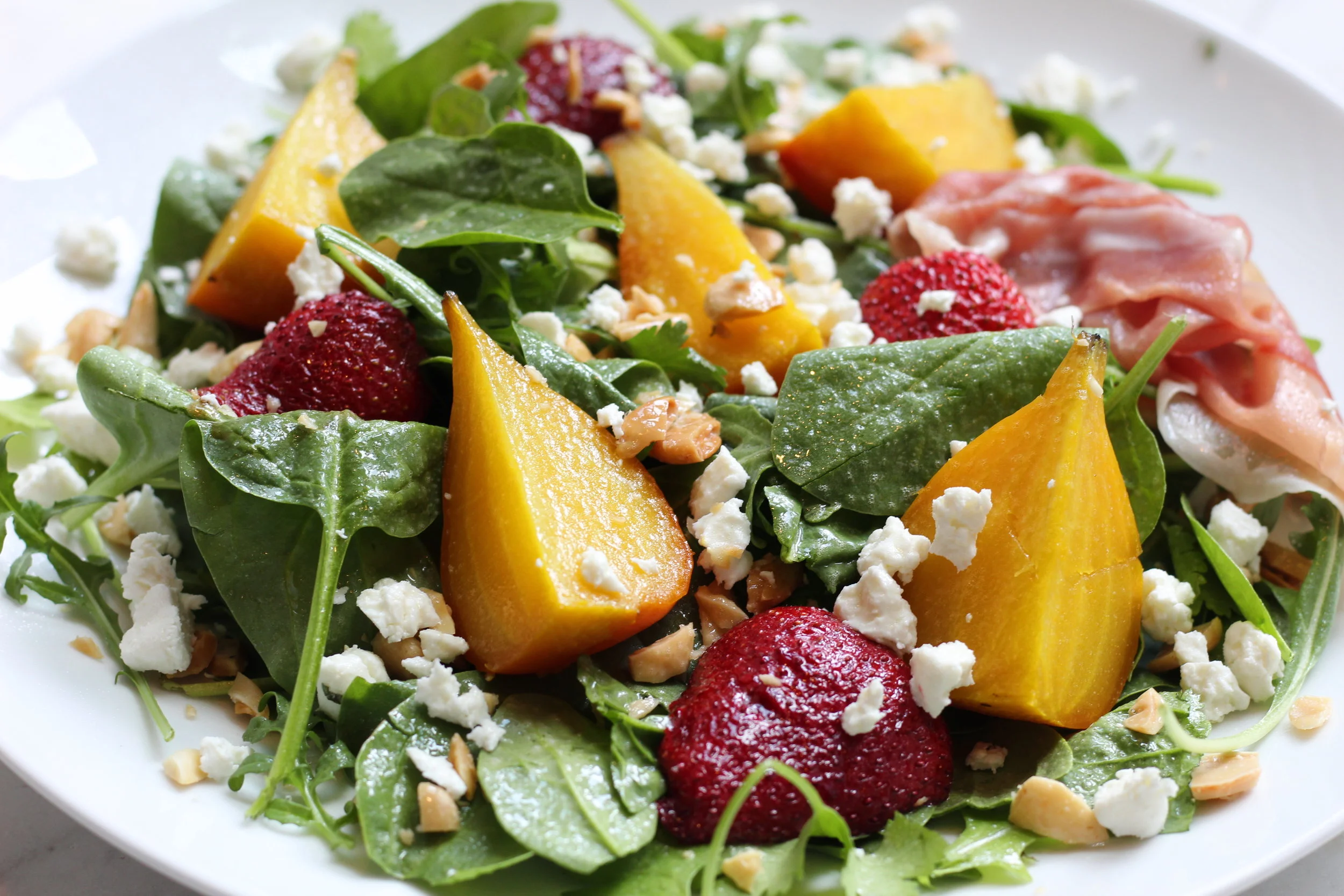 Golden Beet and Roasted Strawberry Salad 