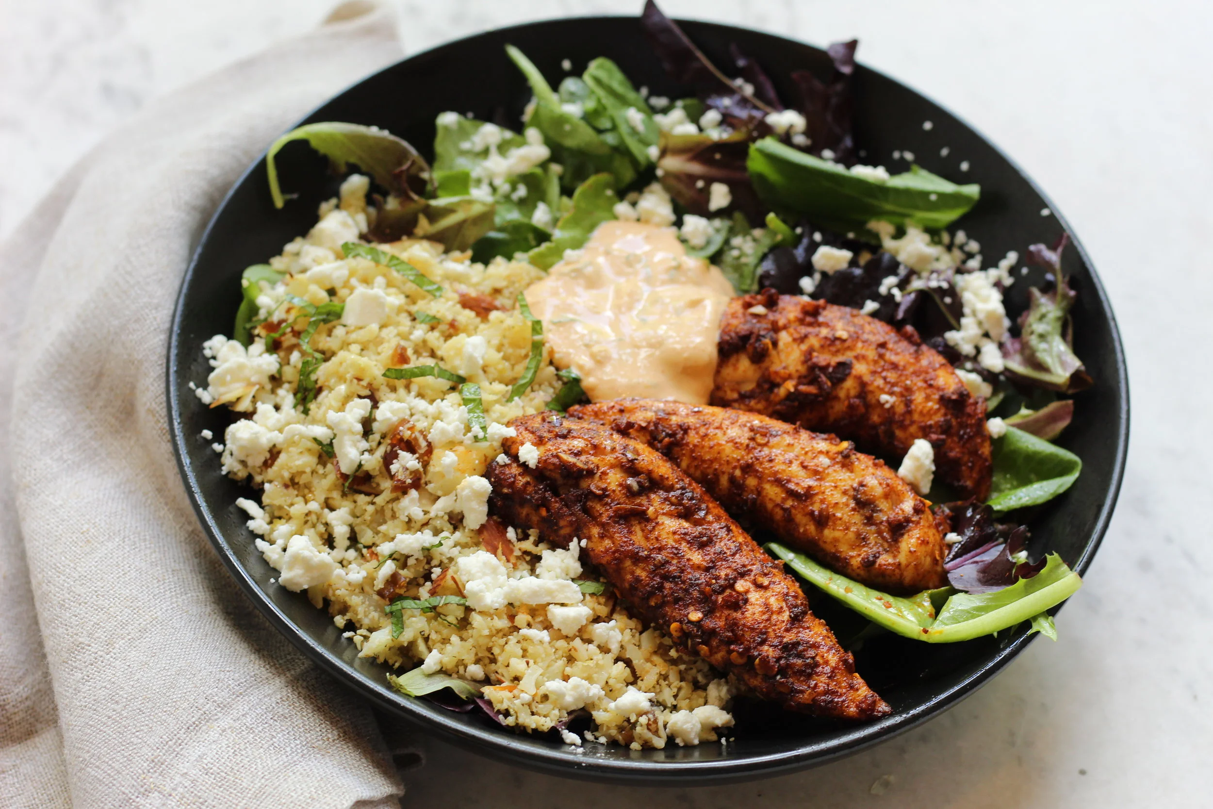 Moroccan Chicken &amp; Cauliflower Couscous Bowls