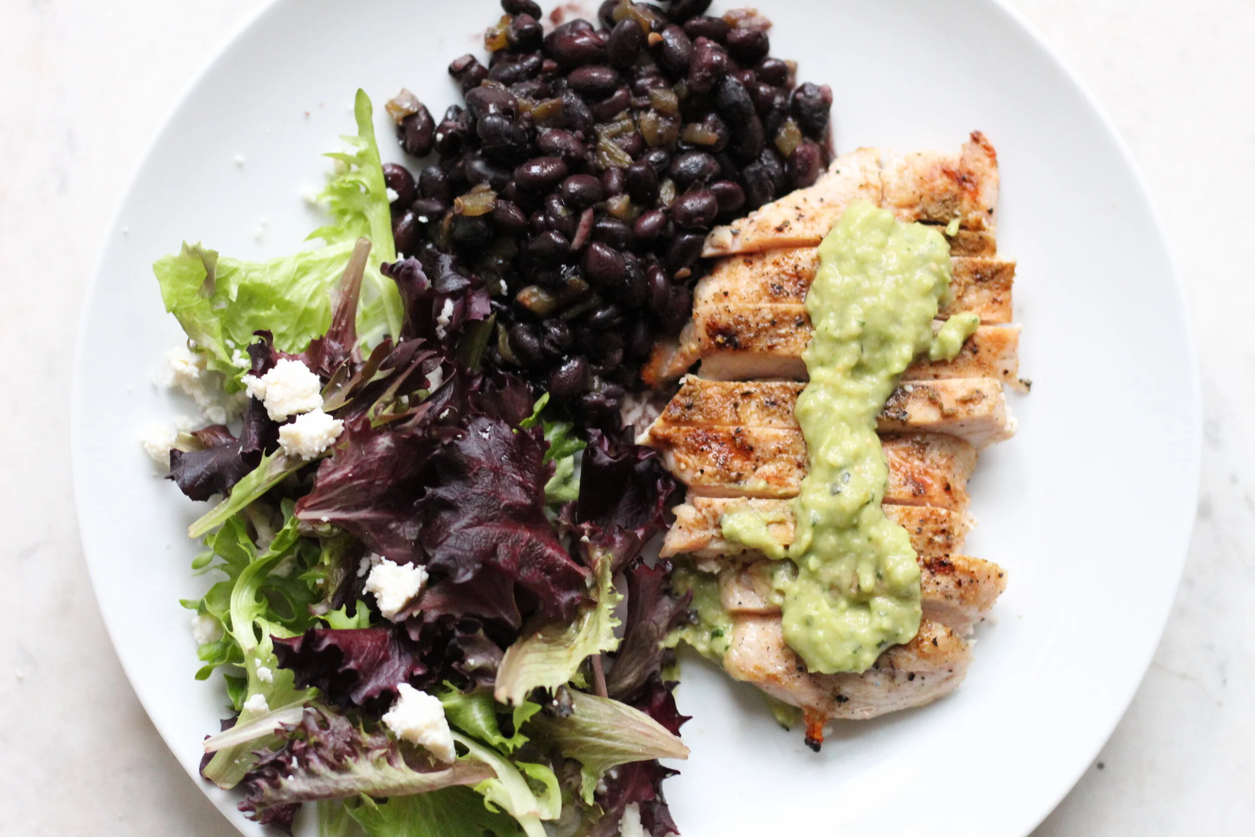 Grilled Cumin Chicken with Guacamole Sauce