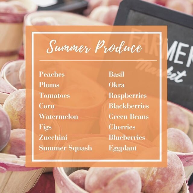 Happy first day of summer! There is such an abundance of produce available during the summer. Screenshot this list and reference it next time you are grocery shopping to ensure you are getting fresh, seasonal produce. Not only does seasonal produce t