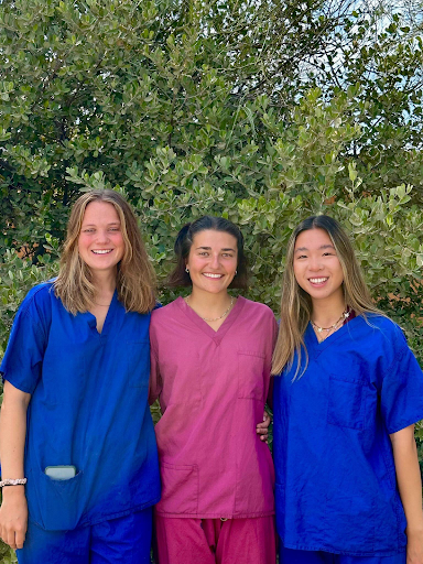 Three Medical Electives ready to assist in the local health post.