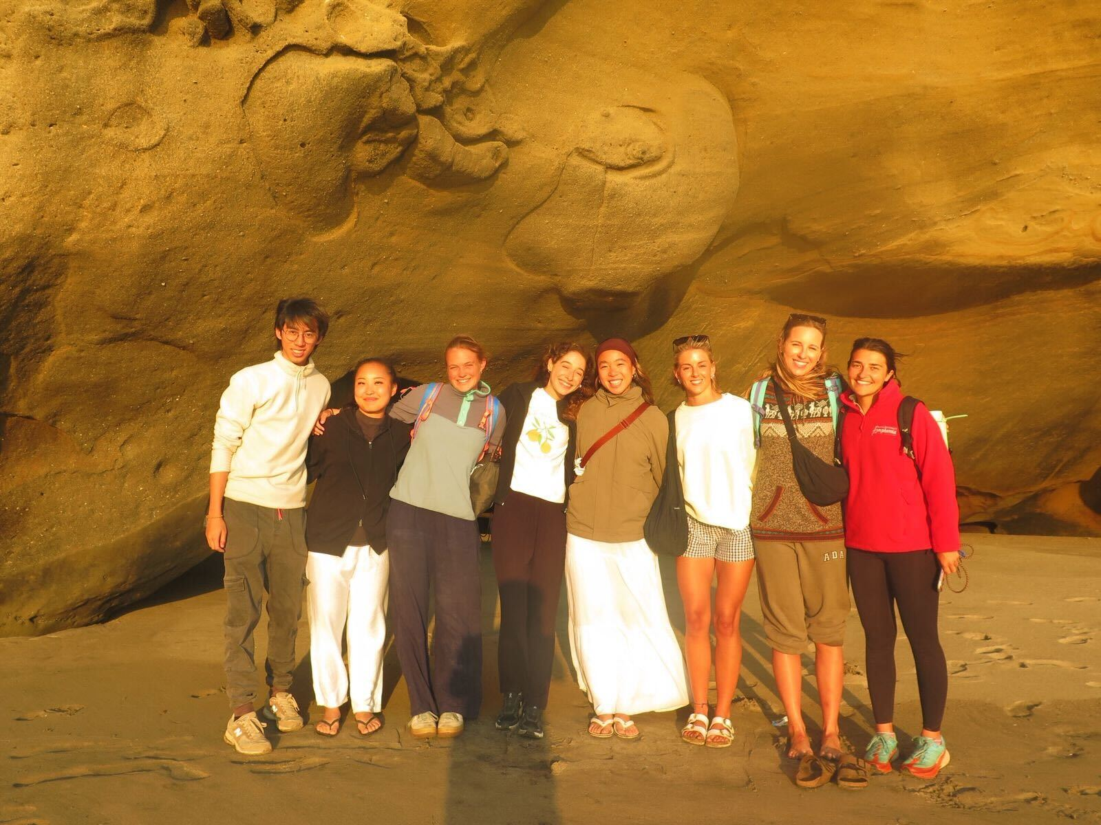Interns enjoying the sunset at the local caves in Capullanas!