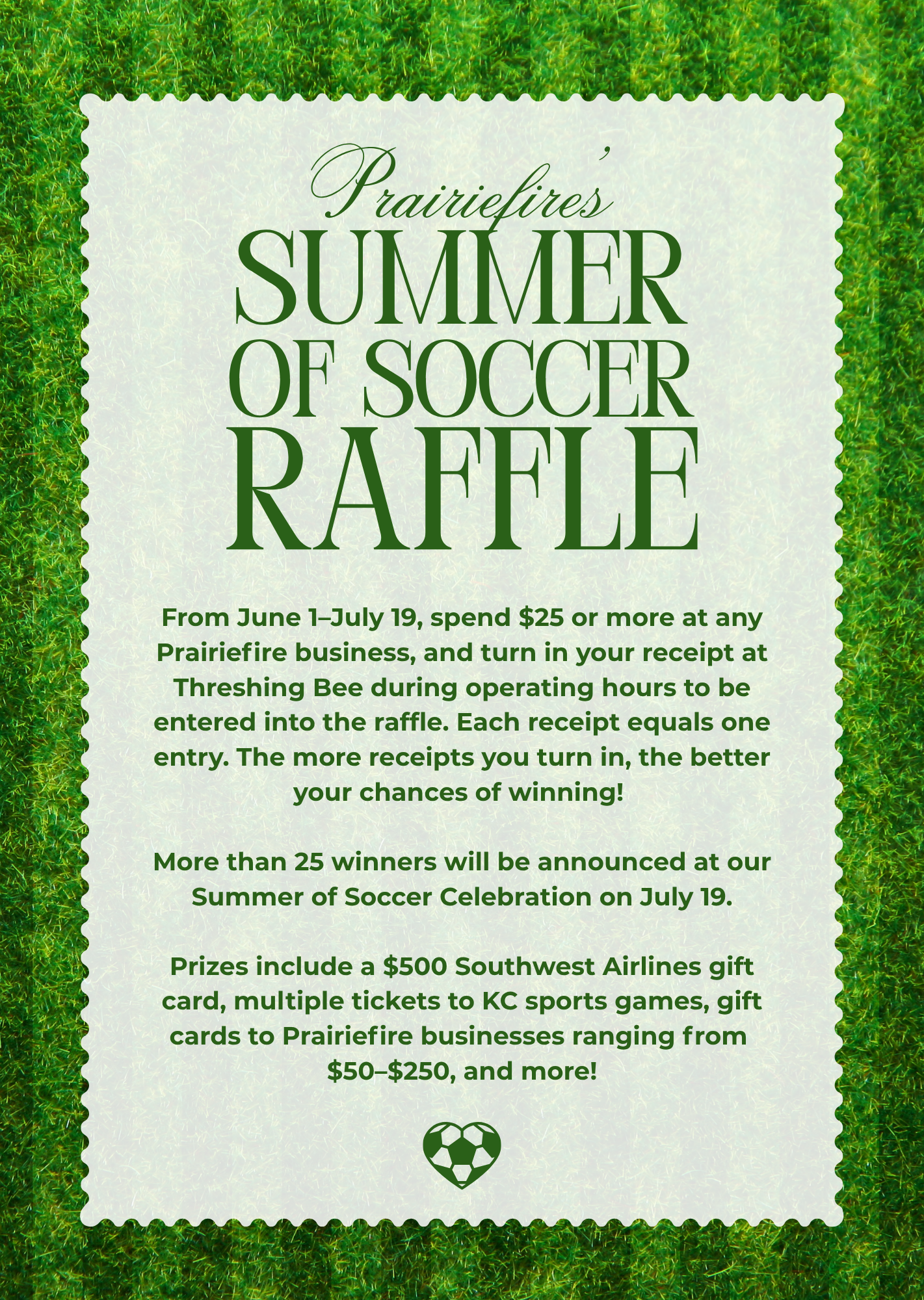 SUMMER OF SOCCER RAFFLE