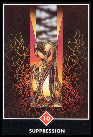 10 of Wands Resurgence of Spirit. Oppressed by one’s own means. You’ve taken on more responsibility than you can handle. The achievement of success and fortune are now the things that are holding you down. Examine responsibilities and prioritize them for greater efficiency. Proficiency will not be obtained until there has been some reorganization. The imagination has been stifled by too many worldly concerns.