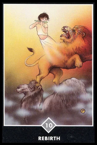 10 of Swords Resurgence of Intellect An inevitable ending of a relationship, an attitude, or a false way of seeing a situation. Transcending old patterns of thought which have kept you stuck in a reality that no longer serves. Feeling pinned down; the only escape is to resign and accept the change. A struggle in which the ego has become too attached. A new birth of hope born out of destruction. Mastery of strife and division.