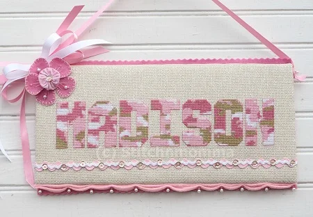 Pink Camo Alphabet Cross Stitch Pattern