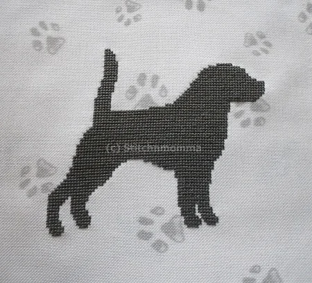Beagle Silhouette Cross Stitch Pattern