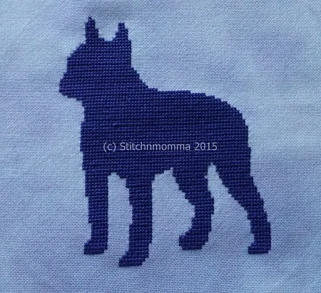 Boston Terrier Silhouette Cross Stitch Pattern