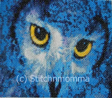 Electric Owl Cross Stitch Pattern