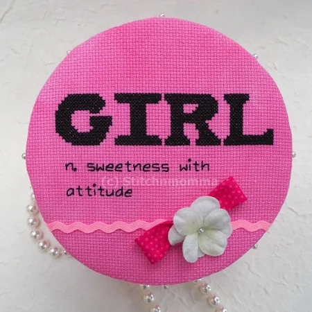 Modern Dictionary:  Girl Cross Stitch Pattern